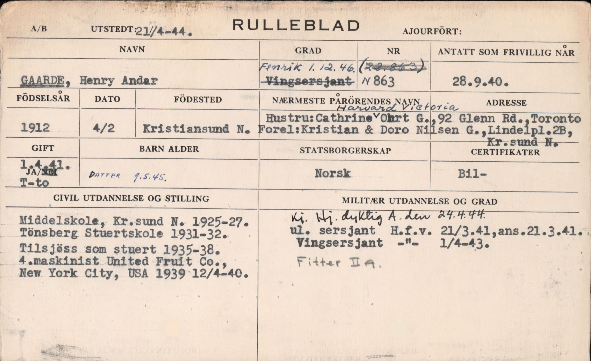 Forsvaret, Rygge hovedflystasjon, AV/RA-RAFA-2298/P/Pd/L0026: Annerløv, Gustav - Musæus, Carl Fredrik - f. 1912, 1912, s. 111