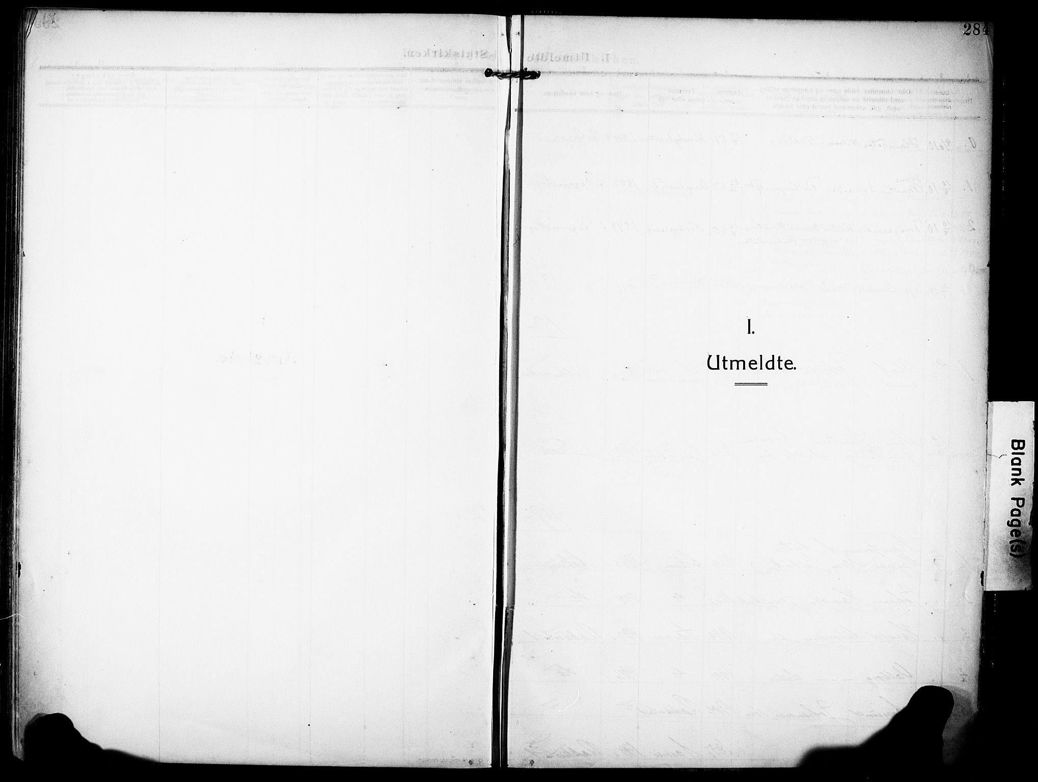 Rakkestad prestekontor Kirkebøker, AV/SAO-A-2008/F/Fa/L0015: Ministerialbok nr. I 15, 1909-1922, s. 284