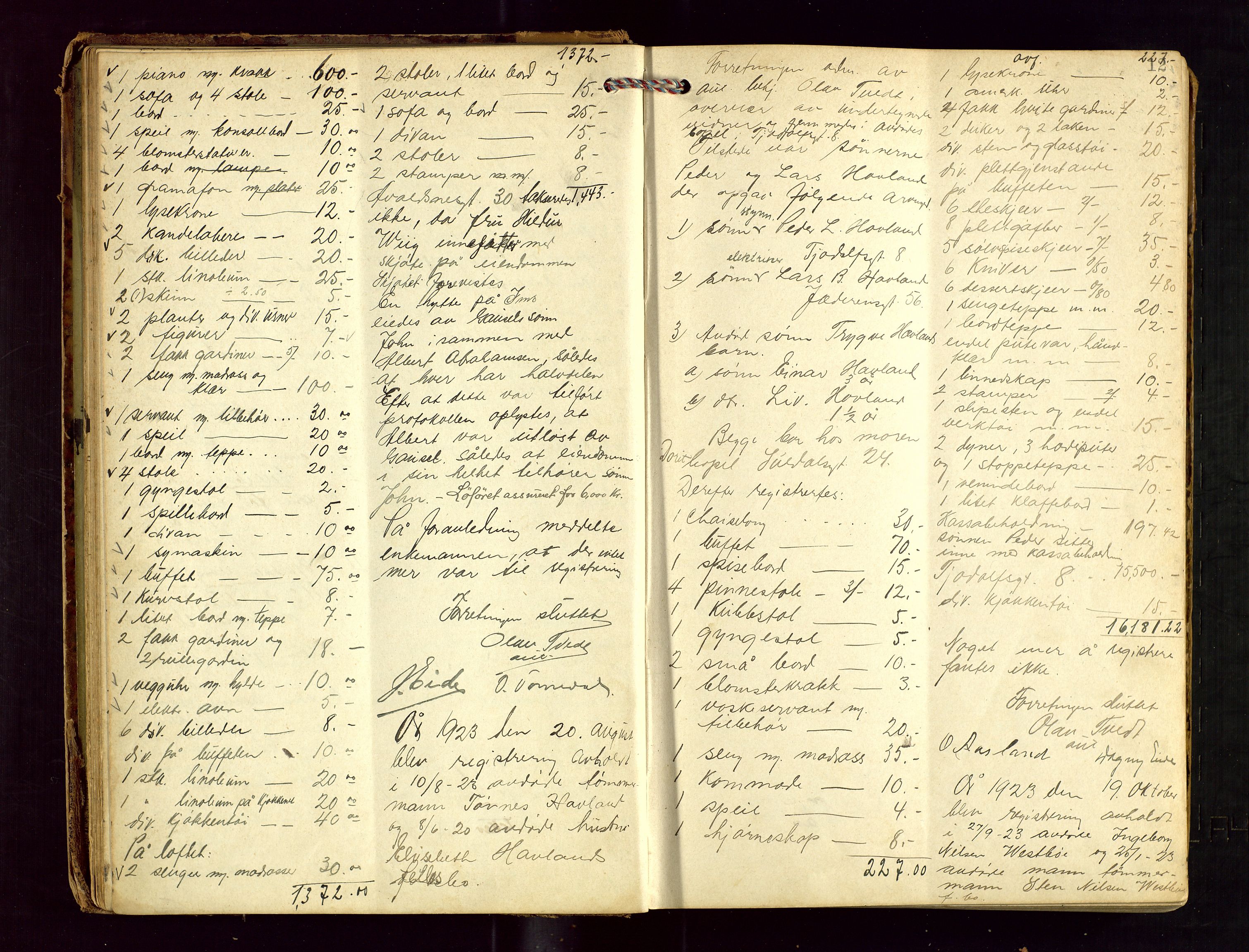 Stavanger skifteforvalter, AV/SAST-A-101412/001/5/53/533BA/L0004: Registreringsprotokoll, 1923-1930, s. 11b-12a
