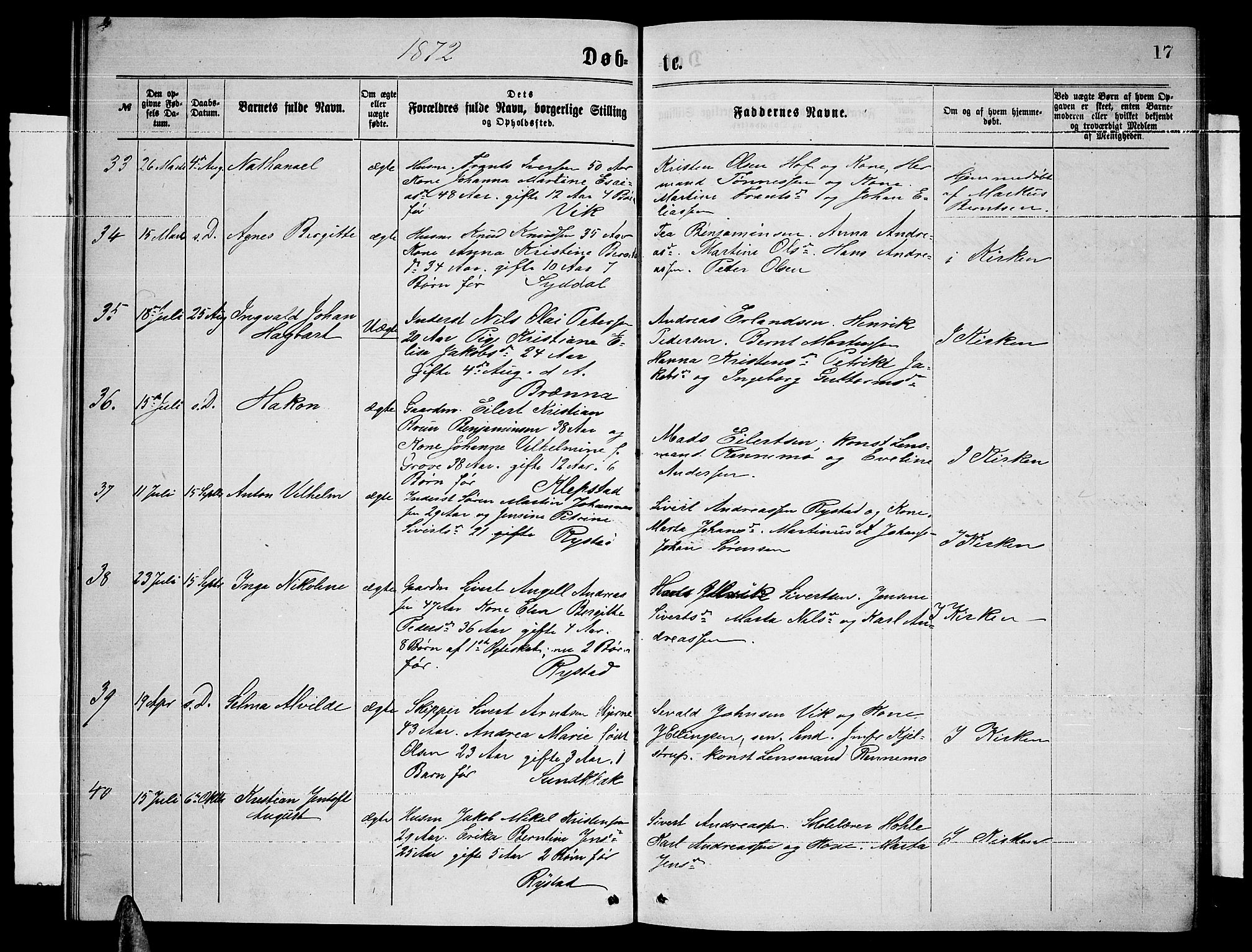 Ministerialprotokoller, klokkerbøker og fødselsregistre - Nordland, AV/SAT-A-1459/876/L1103: Klokkerbok nr. 876C02, 1870-1886, s. 17