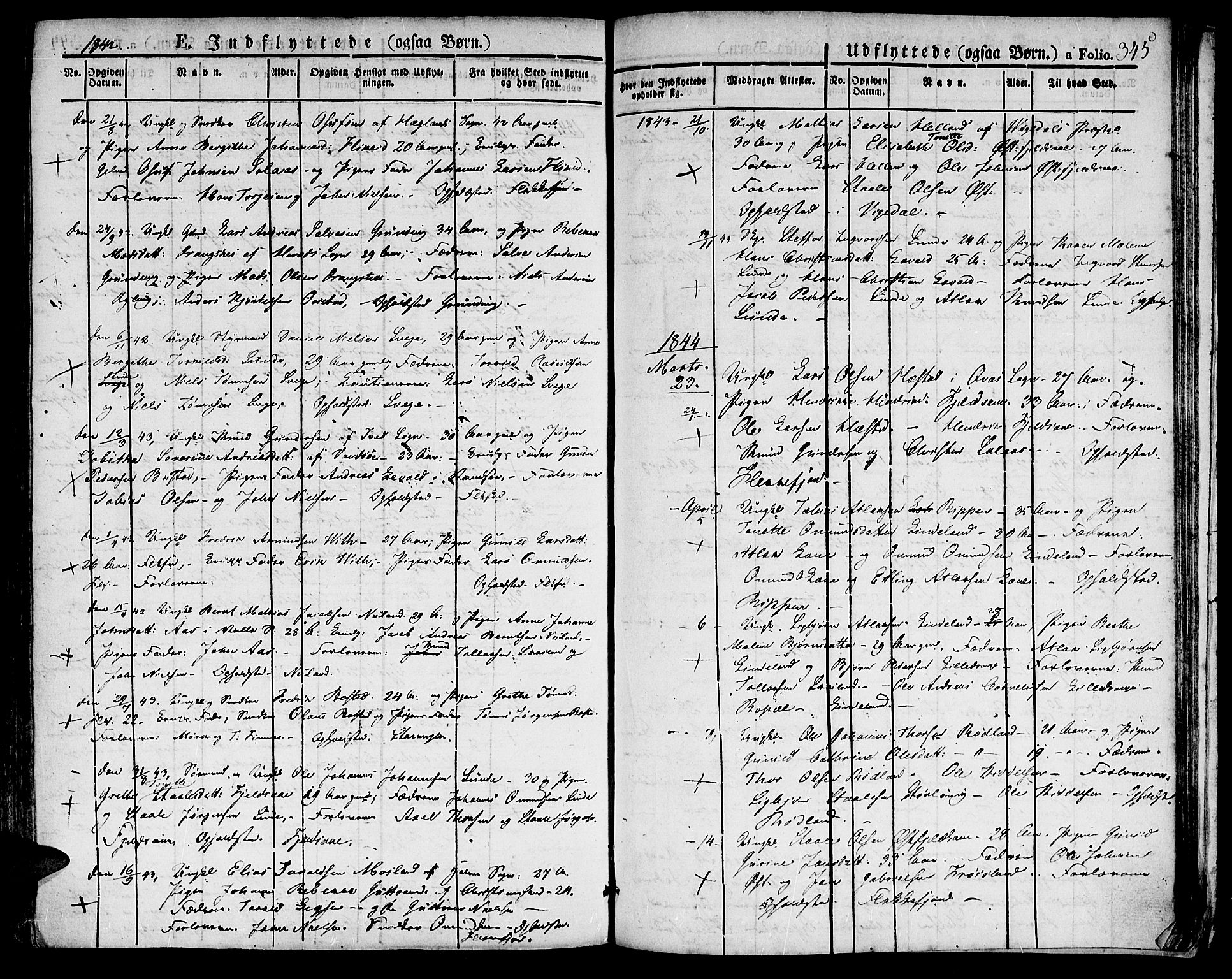 Flekkefjord sokneprestkontor, AV/SAK-1111-0012/F/Fb/Fbc/L0004: Klokkerbok nr. B 4, 1827-1846, s. 345