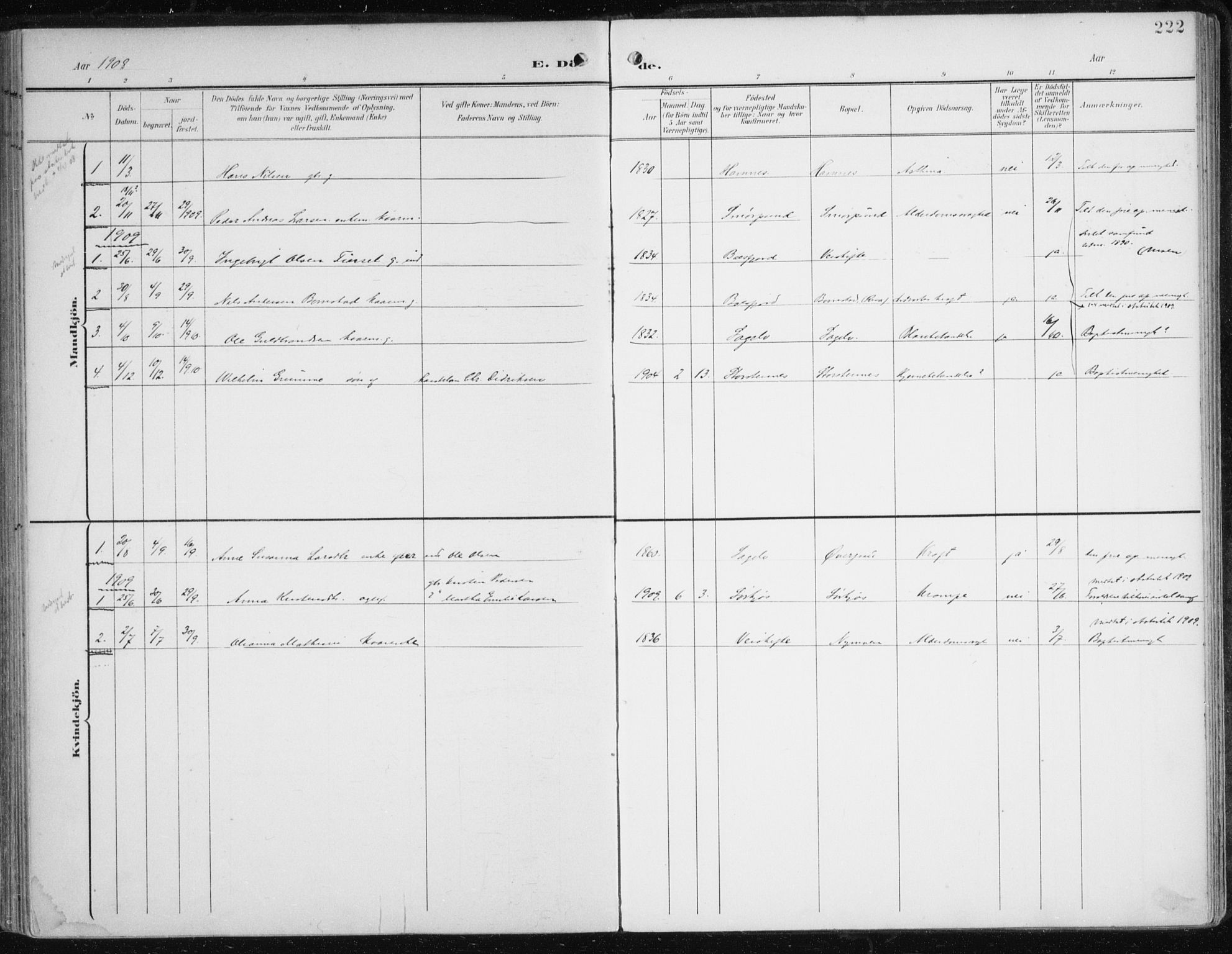 Balsfjord sokneprestembete, SATØ/S-1303/G/Ga/L0006kirke: Ministerialbok nr. 6, 1897-1909, s. 222