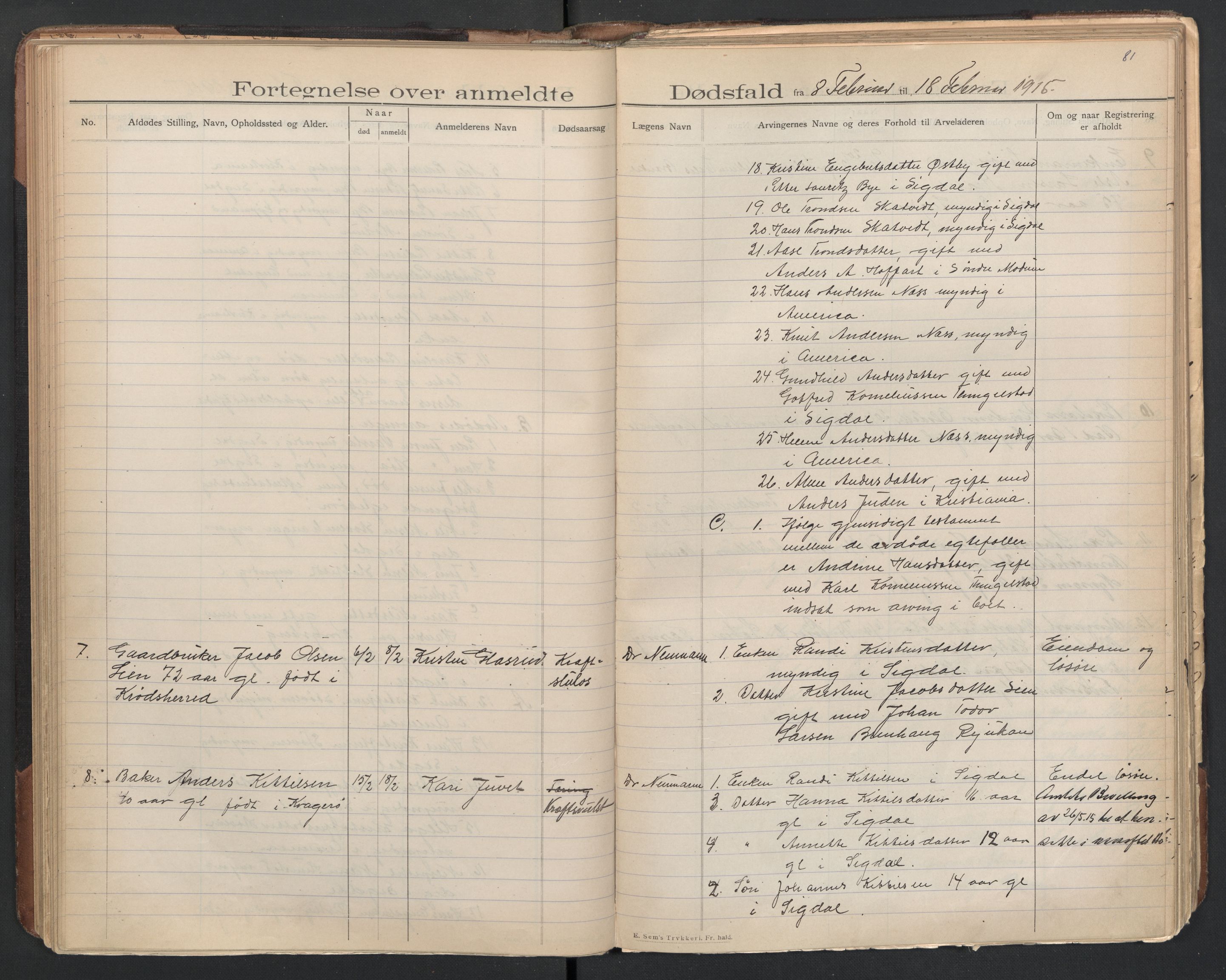 Sigdal lensmannskontor, SAKO/A-515/H/Ha/L0003: Dødsfallsprotokoll, 1907-1927, s. 81