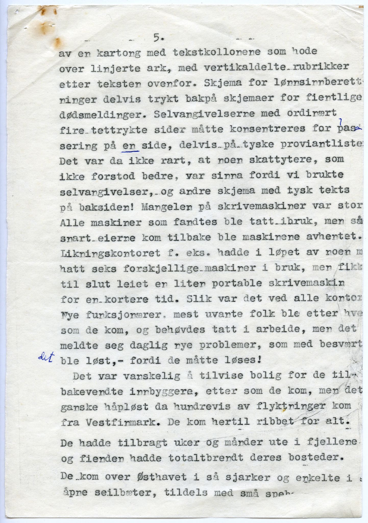 Vilfred Dybos, FMFB/A-1111/F/L0002/0017: Leserinnlegg og manuskripter / Maskinskrevne avisinnlegg: Vardø by etter fiendes flukt høsten 1944