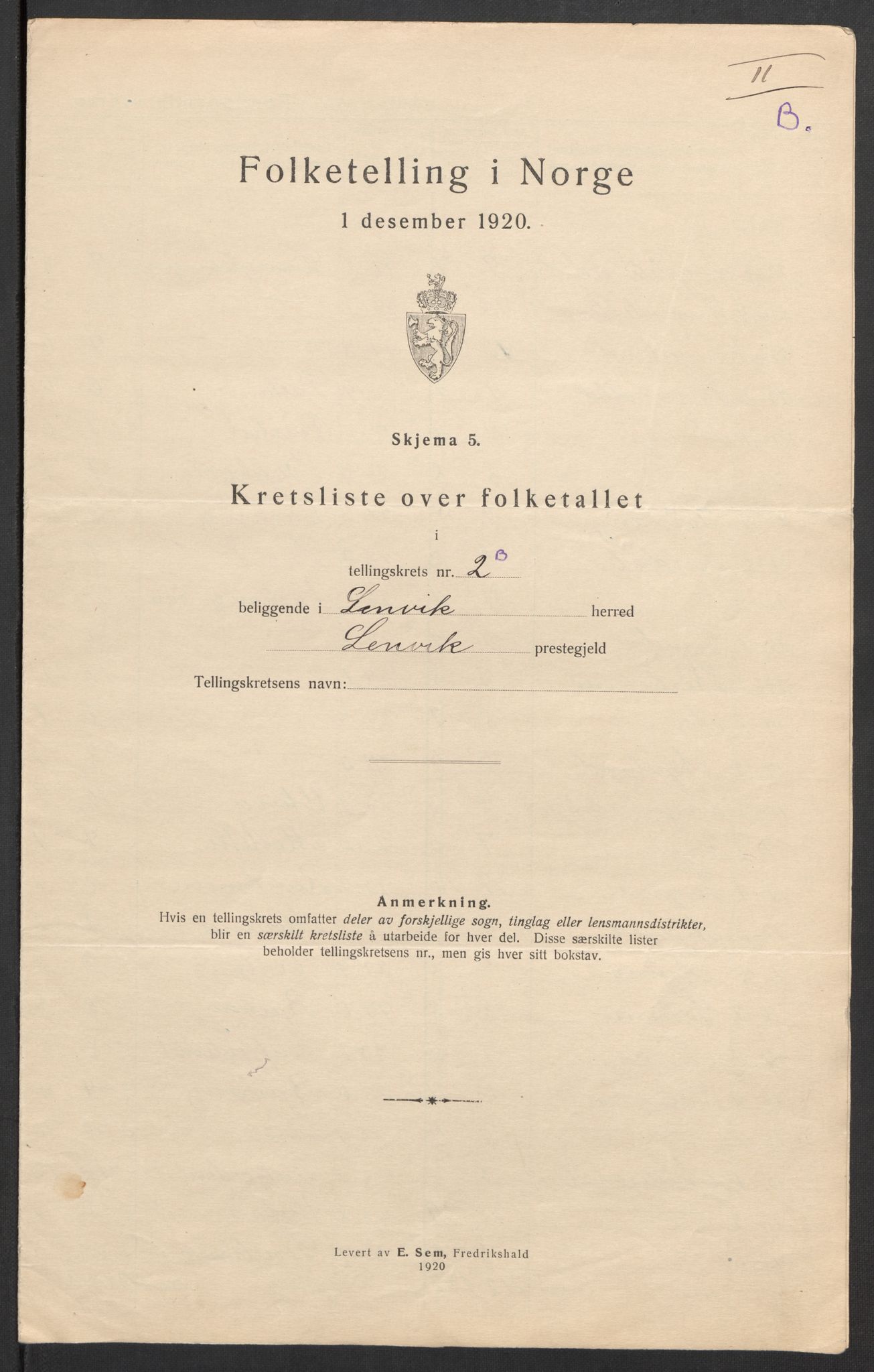 SATØ, Folketelling 1920 for 1931 Lenvik herred, 1920, s. 12