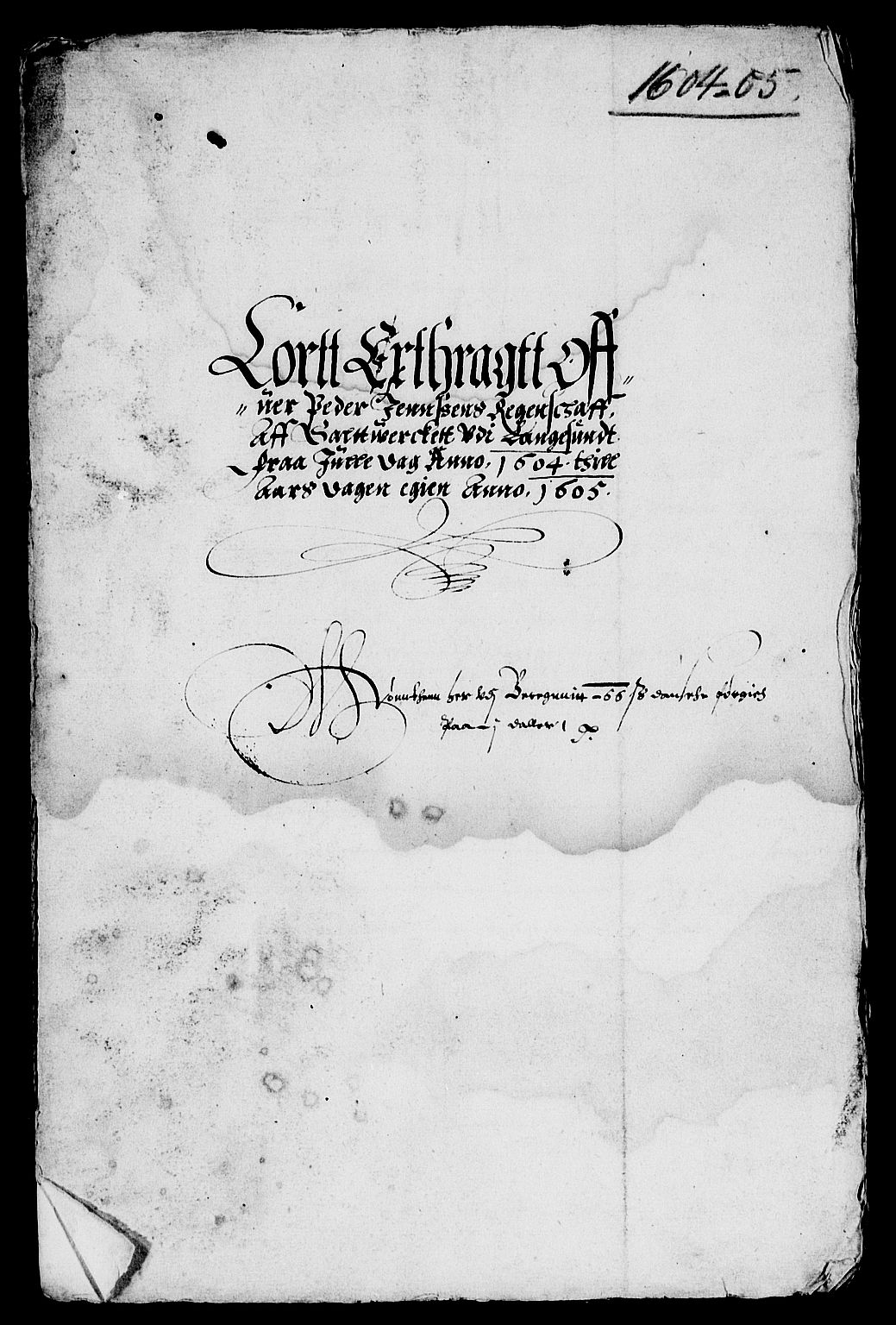 Rentekammeret inntil 1814, Reviderte regnskaper, Lensregnskaper, RA/EA-5023/R/Rb/Rbk/L0001: Langesund saltverk, 1602-1606