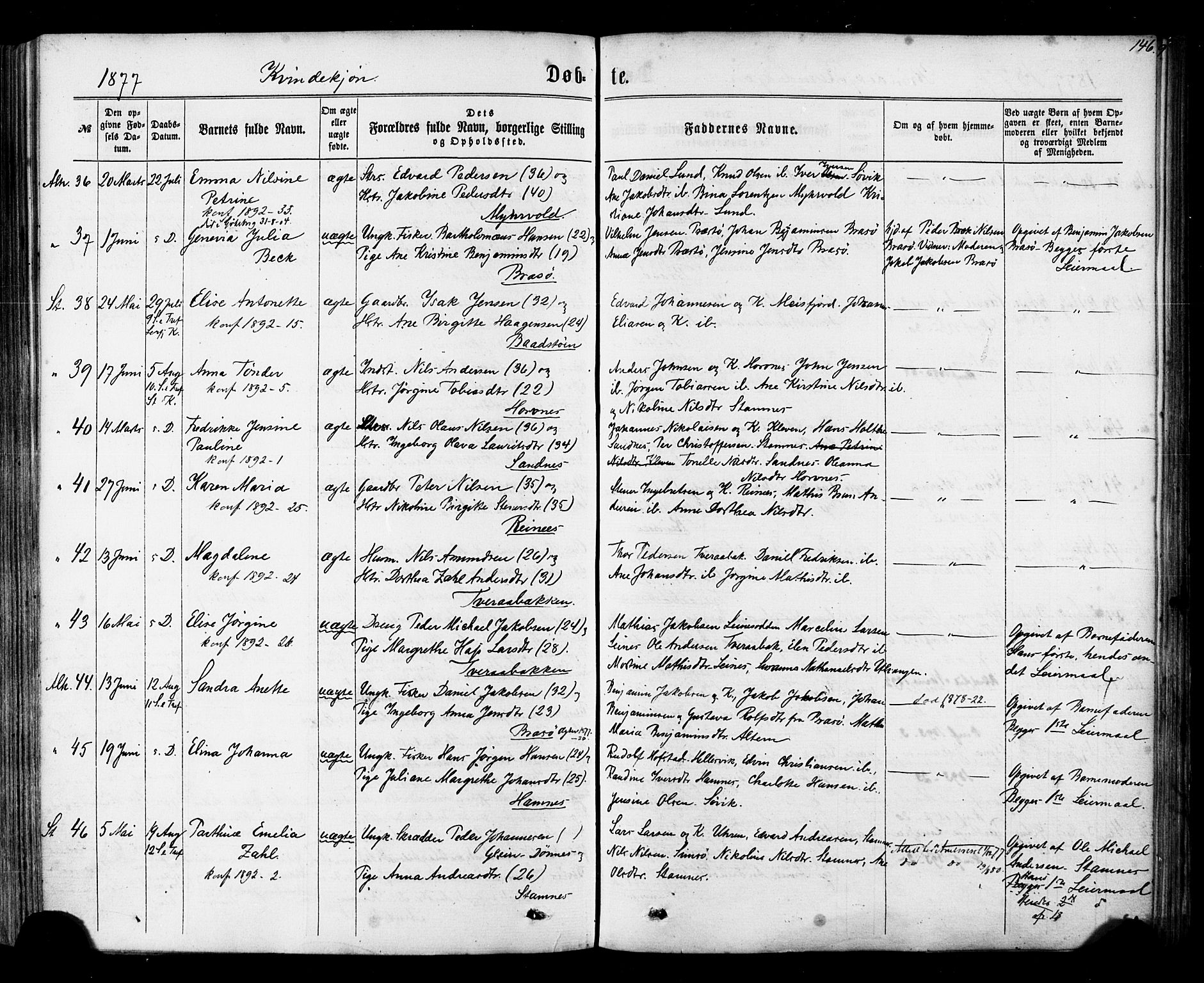 Ministerialprotokoller, klokkerbøker og fødselsregistre - Nordland, AV/SAT-A-1459/830/L0449: Ministerialbok nr. 830A13, 1866-1886, s. 146