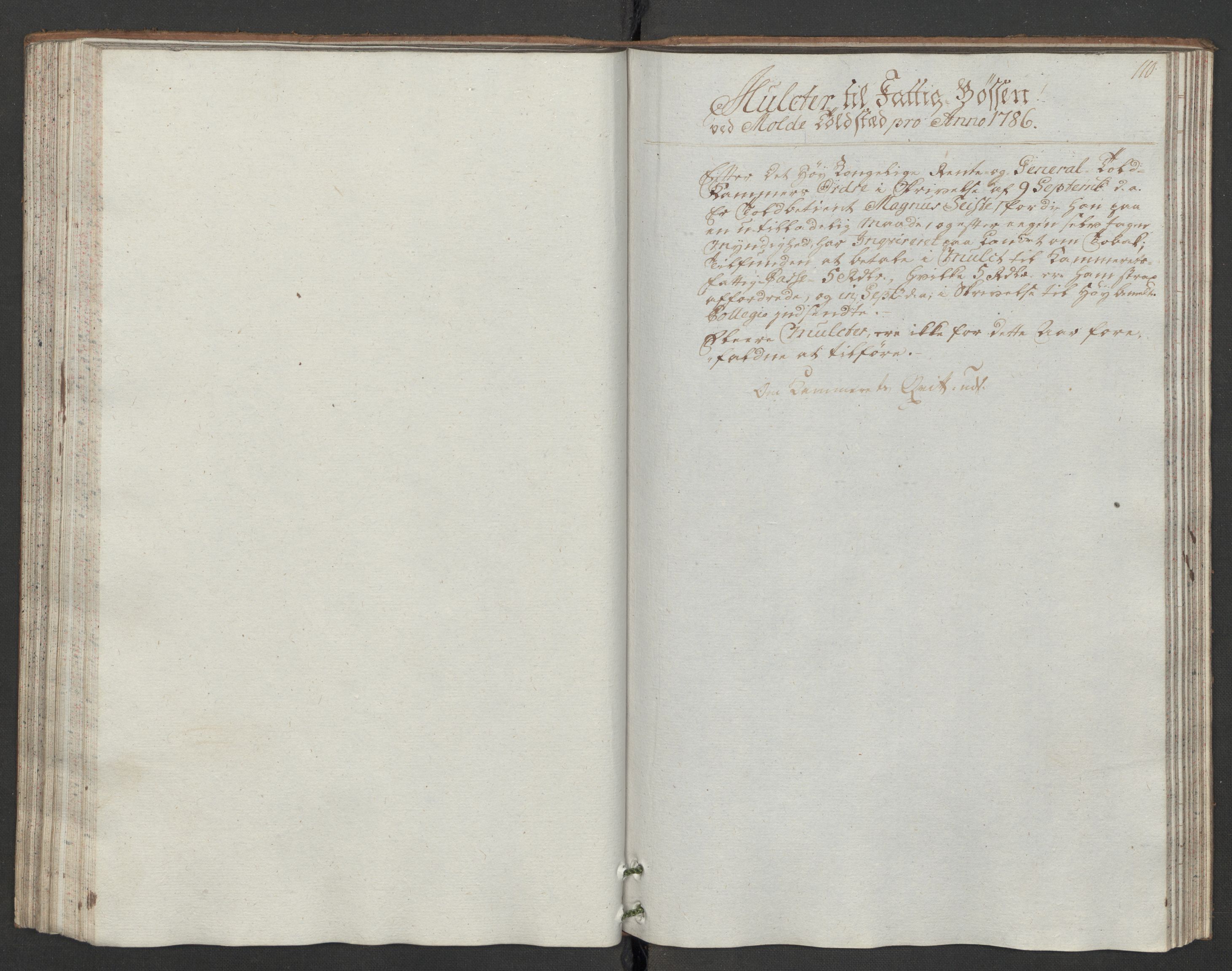 Generaltollkammeret, tollregnskaper, AV/RA-EA-5490/R31/L0047/0001: Tollregnskaper Molde / Hovedtollbok, 1786, s. 109b-110a
