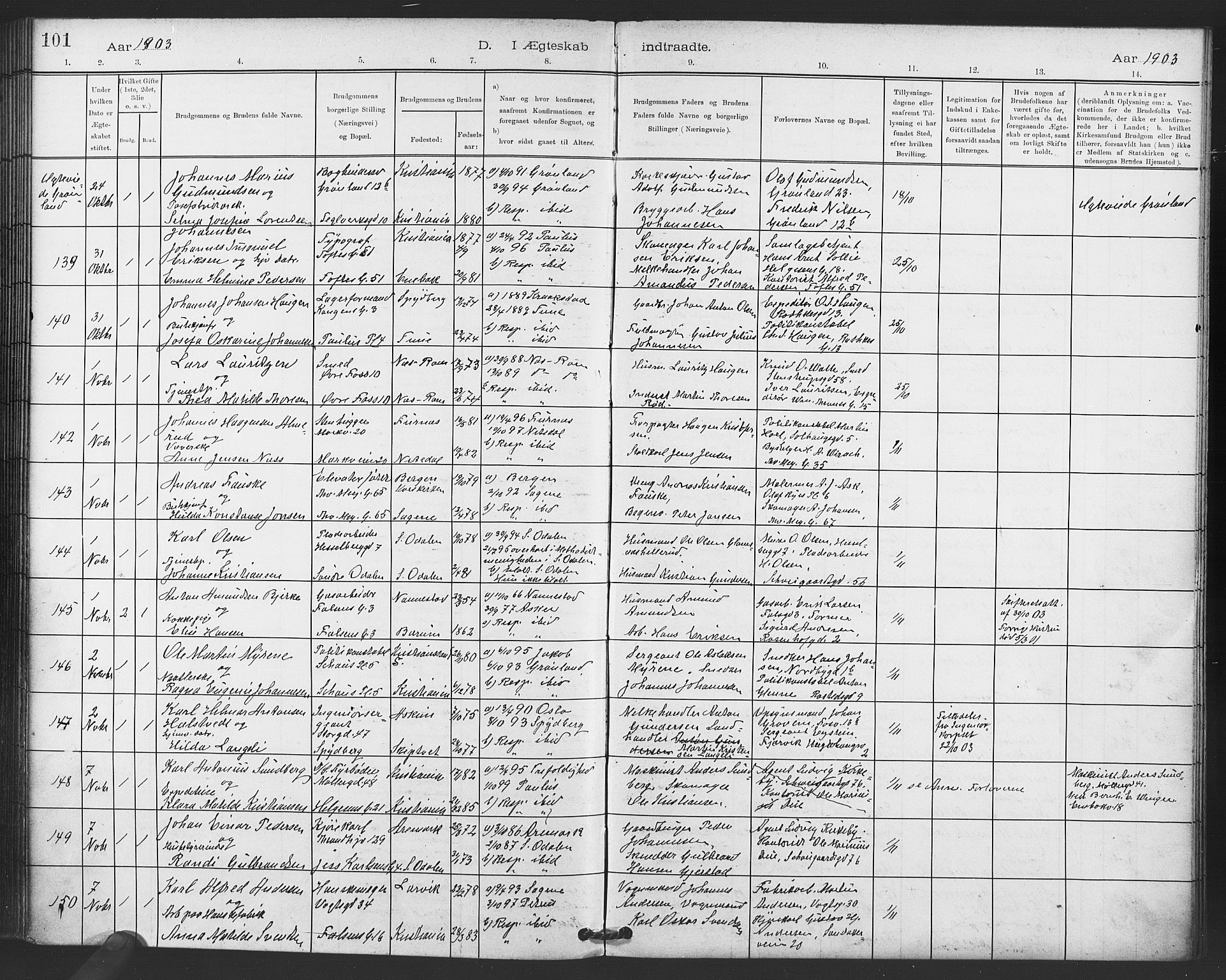 Paulus prestekontor Kirkebøker, AV/SAO-A-10871/F/Fa/L0010: Ministerialbok nr. 10, 1898-1906, s. 101