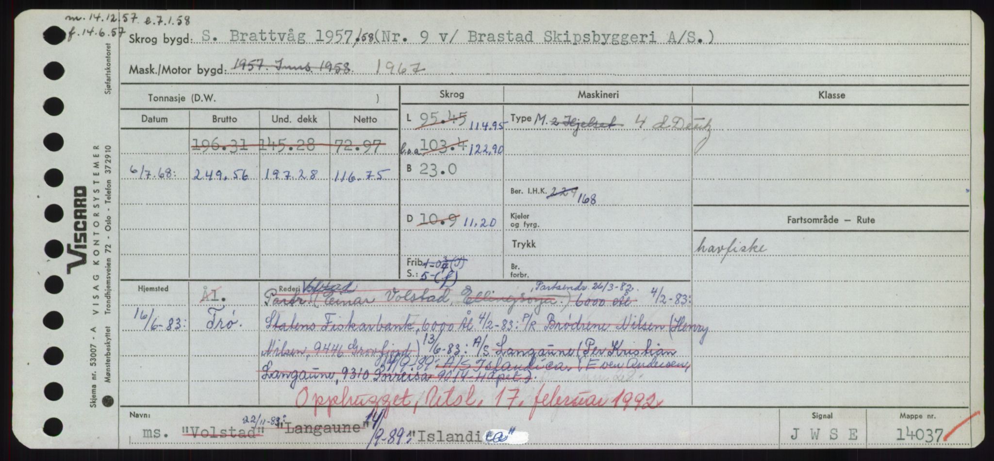 Sjøfartsdirektoratet med forløpere, Skipsmålingen, AV/RA-S-1627/H/Hd/L0018: Fartøy, I, s. 277