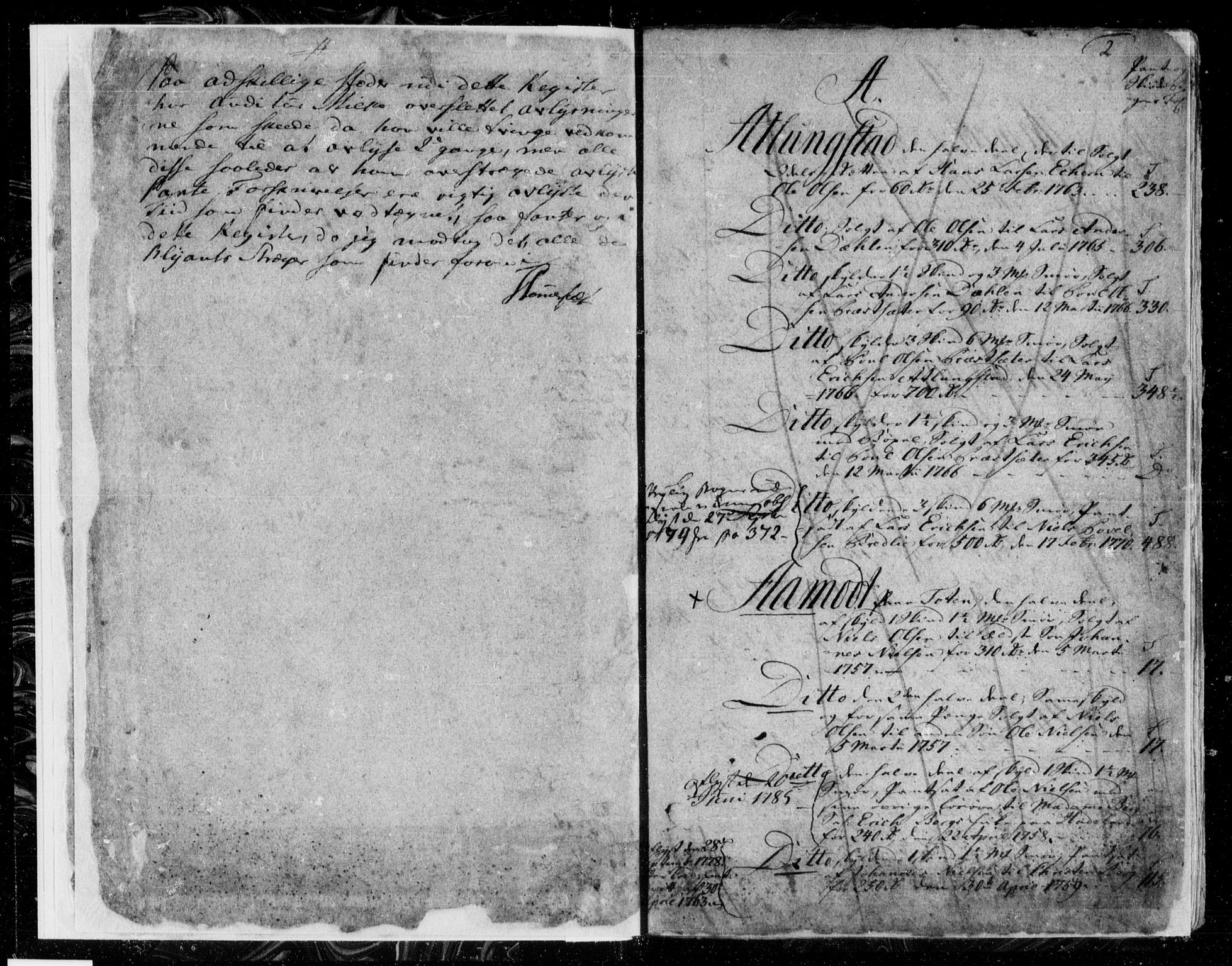 Toten tingrett, AV/SAH-TING-006/H/Ha/Haa/L0012: Panteregister nr. 12, 1756-1776