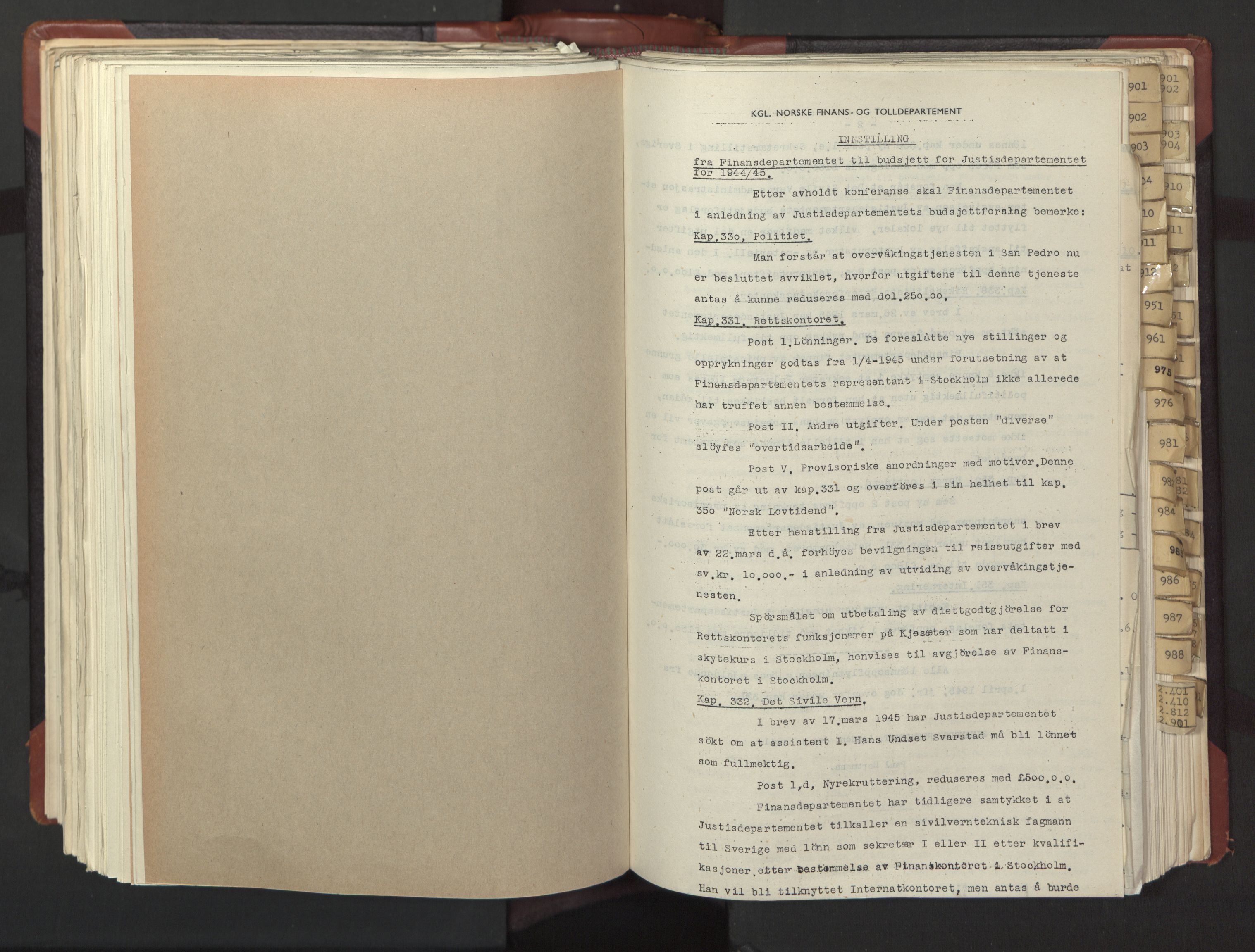 Statsrådssekretariatet, AV/RA-S-1001/A/Ac/L0126: Kgl. res. 12/1-25/5, 1945, s. 391