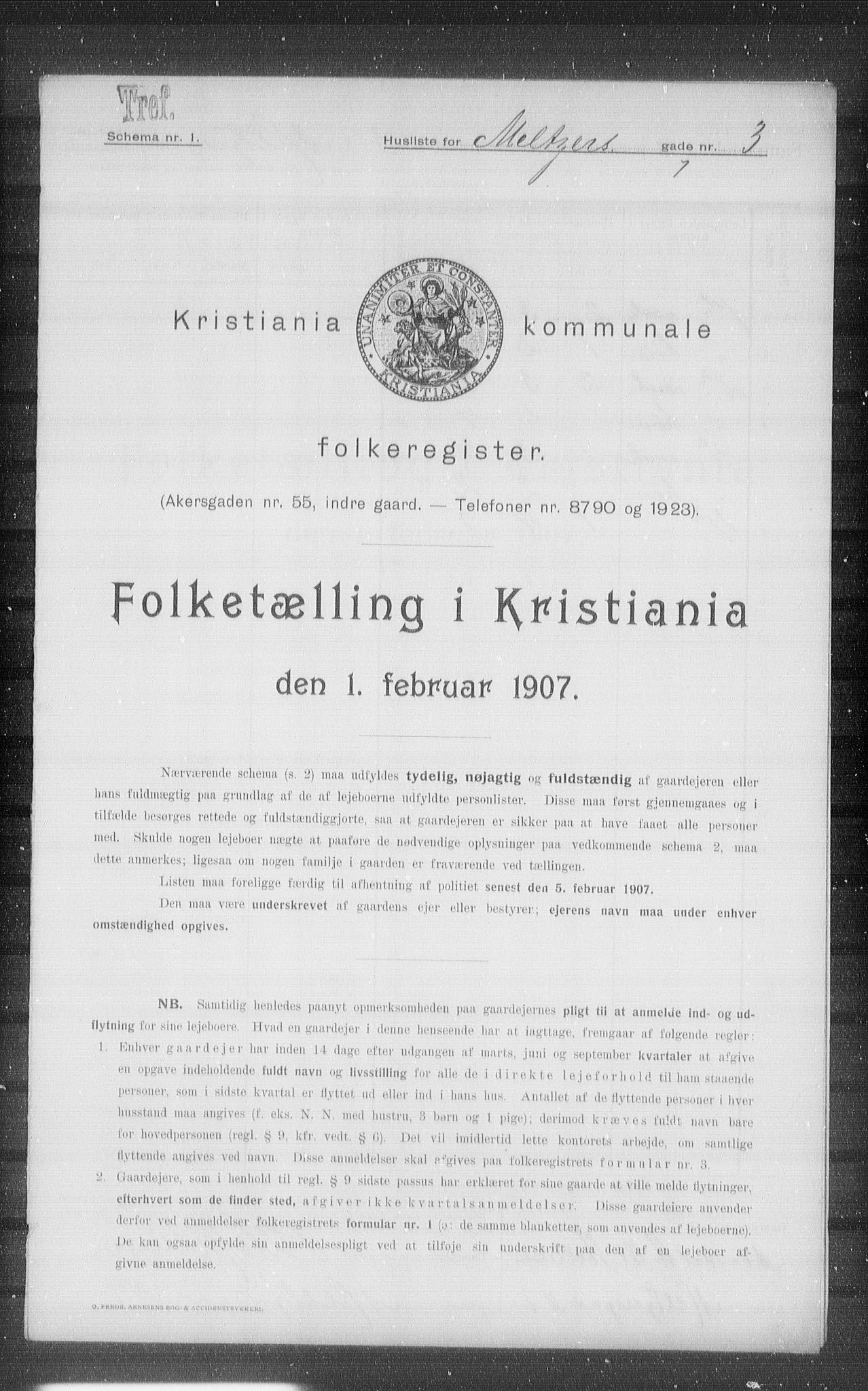 OBA, Kommunal folketelling 1.2.1907 for Kristiania kjøpstad, 1907, s. 33270