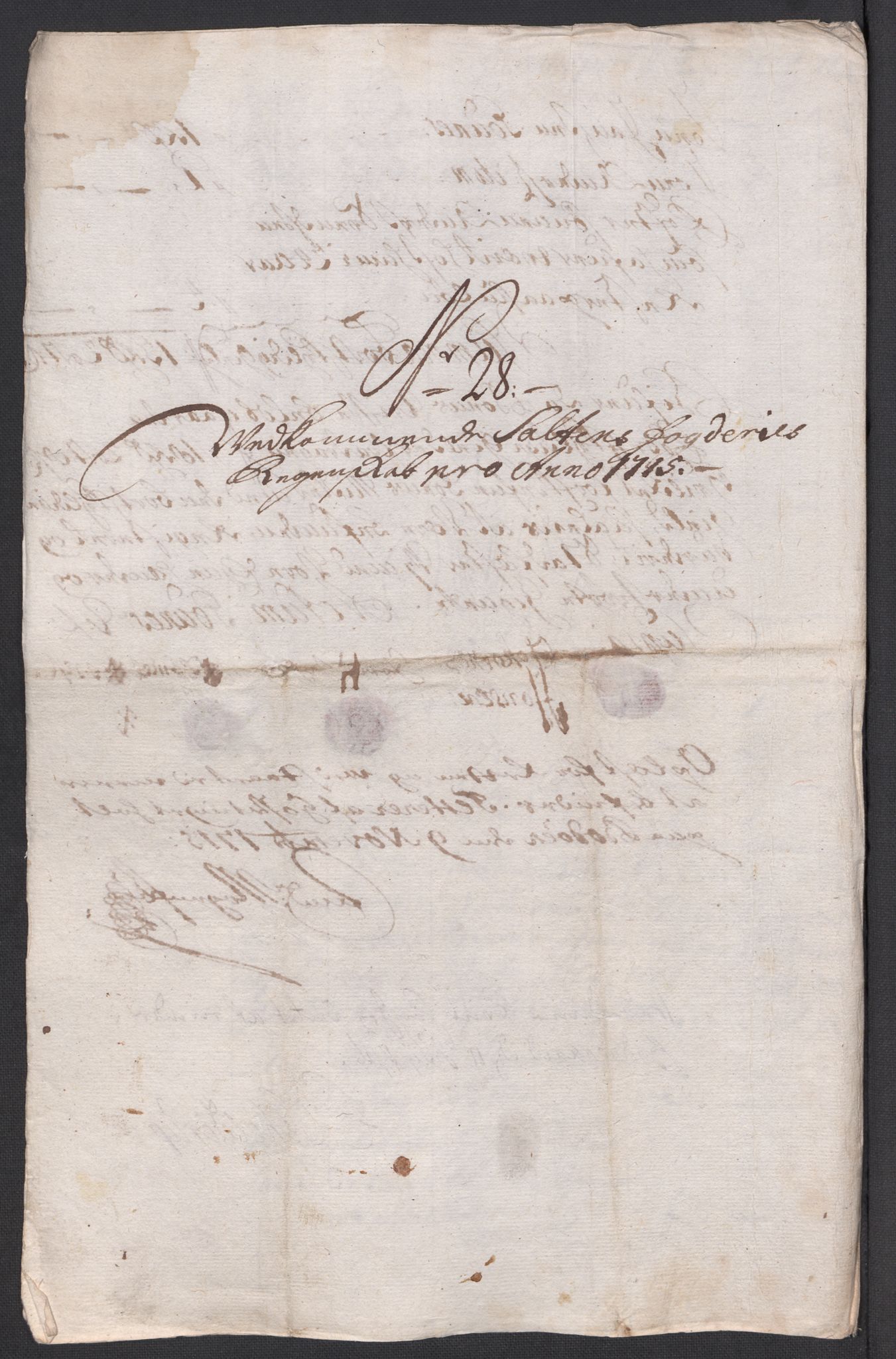 Rentekammeret inntil 1814, Reviderte regnskaper, Fogderegnskap, AV/RA-EA-4092/R66/L4585: Fogderegnskap Salten, 1715, s. 286