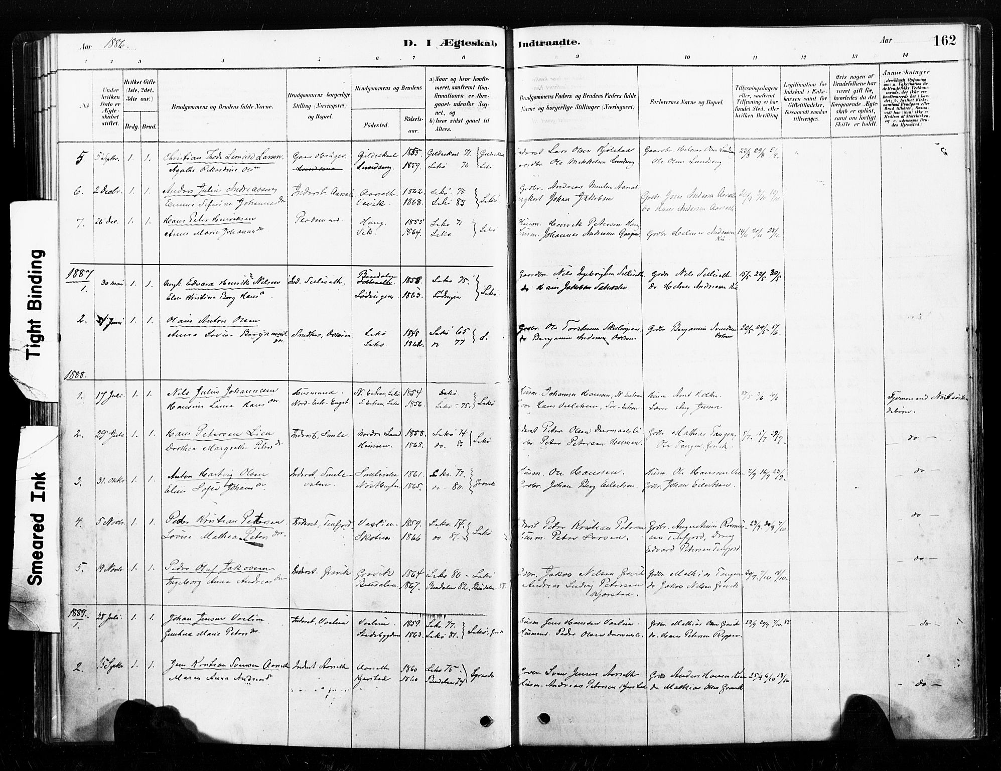 Ministerialprotokoller, klokkerbøker og fødselsregistre - Nord-Trøndelag, SAT/A-1458/789/L0705: Ministerialbok nr. 789A01, 1878-1910, s. 162