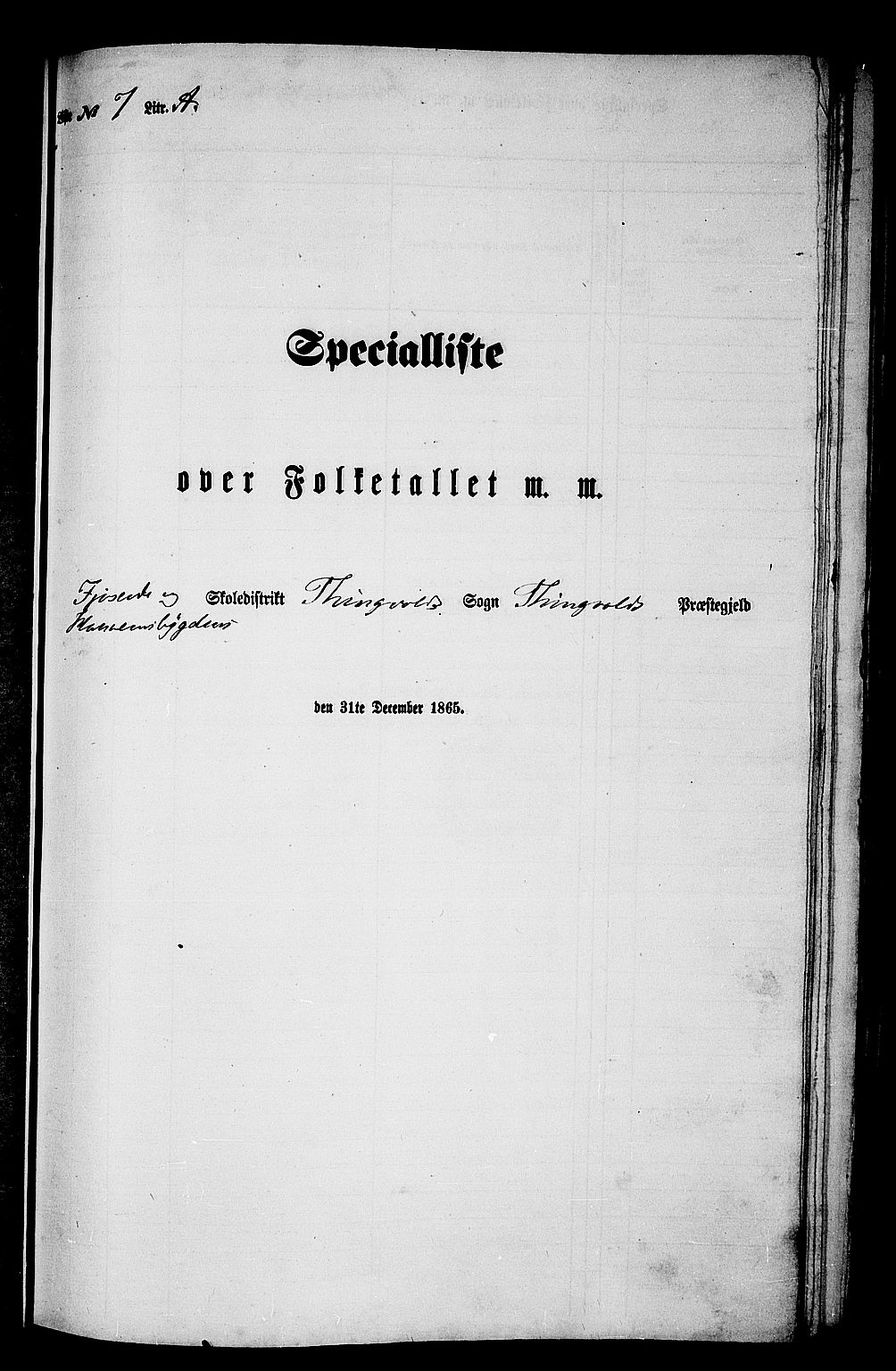 RA, Folketelling 1865 for 1560P Tingvoll prestegjeld, 1865, s. 97