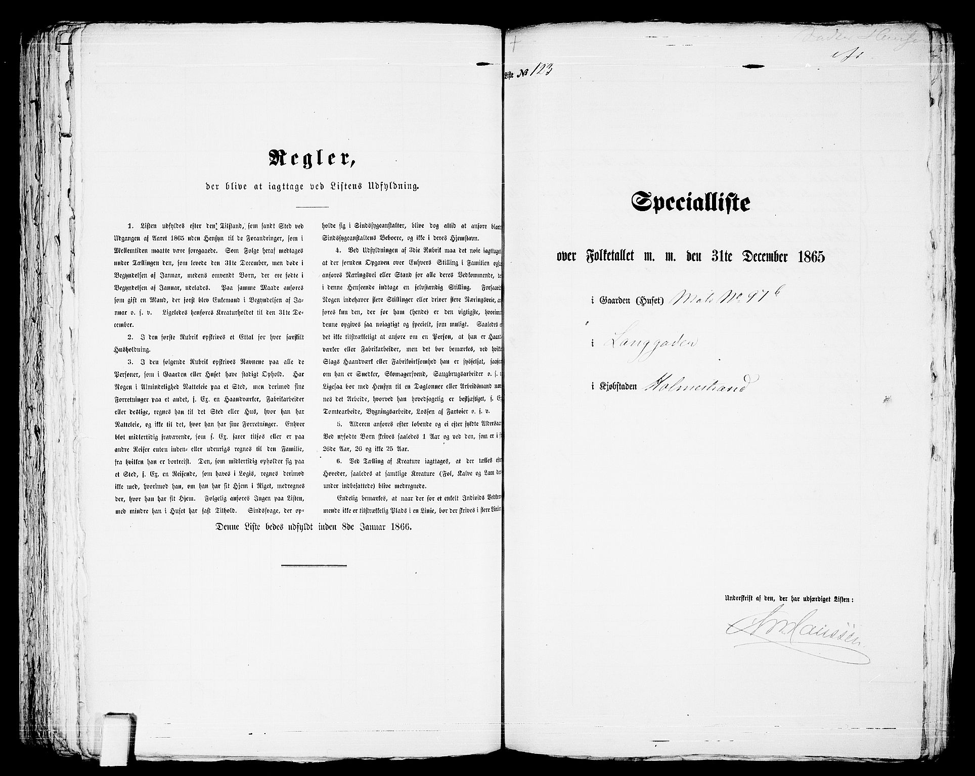 RA, Folketelling 1865 for 0702B Botne prestegjeld, Holmestrand kjøpstad, 1865, s. 253