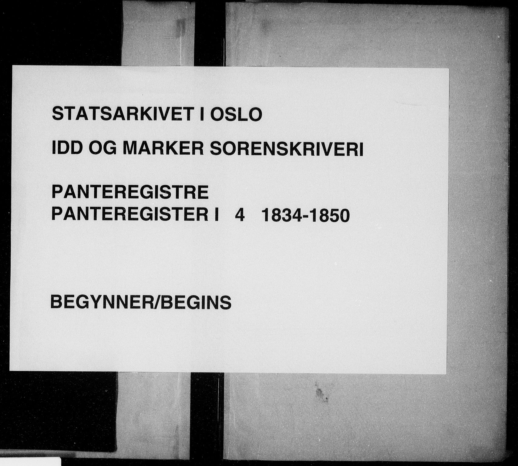 Idd og Marker sorenskriveri, SAO/A-10283/G/Ga/Gab/L0004: Panteregister nr. I 4, 1834-1850