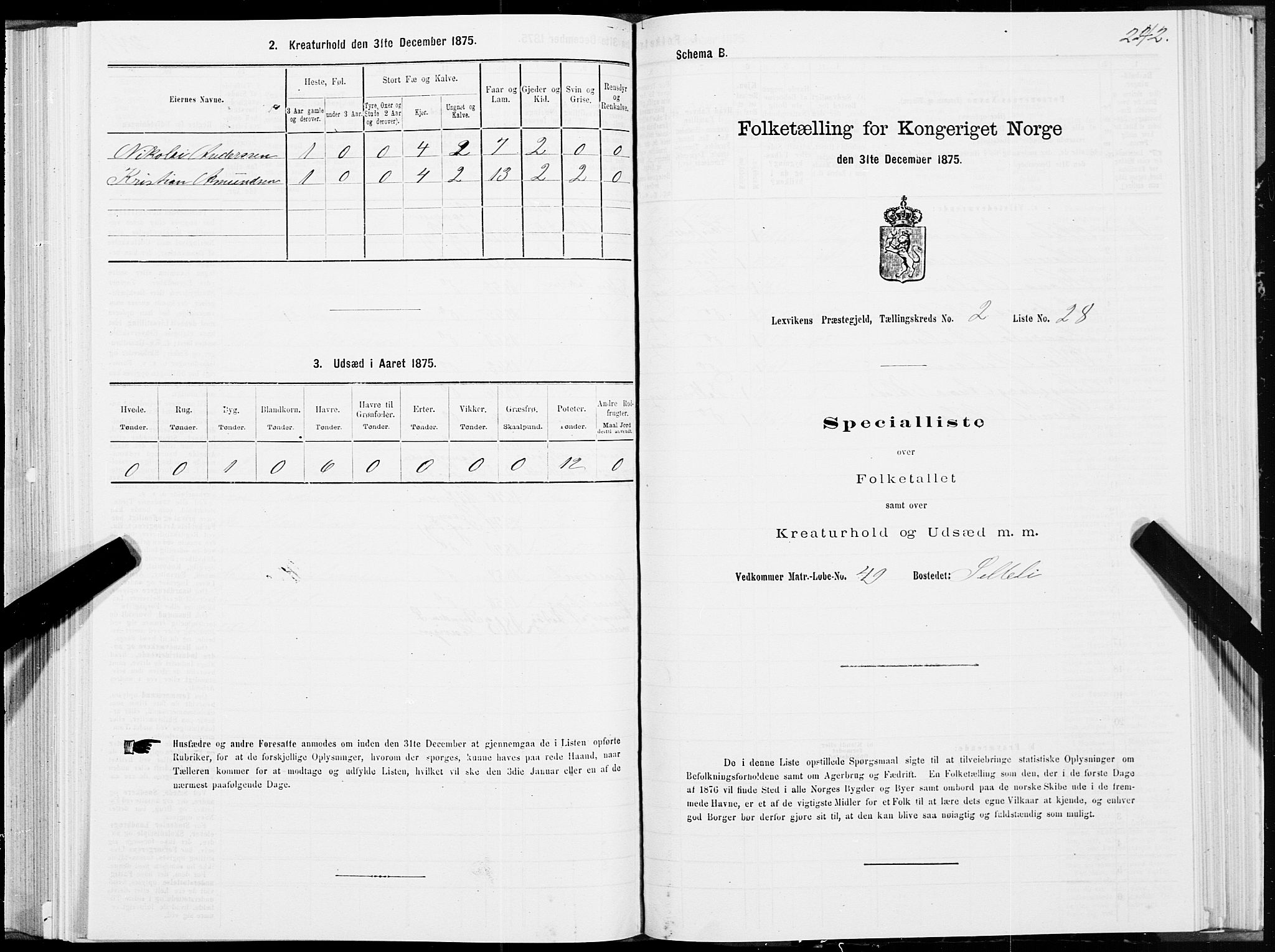 SAT, Folketelling 1875 for 1718P Leksvik prestegjeld, 1875, s. 1242