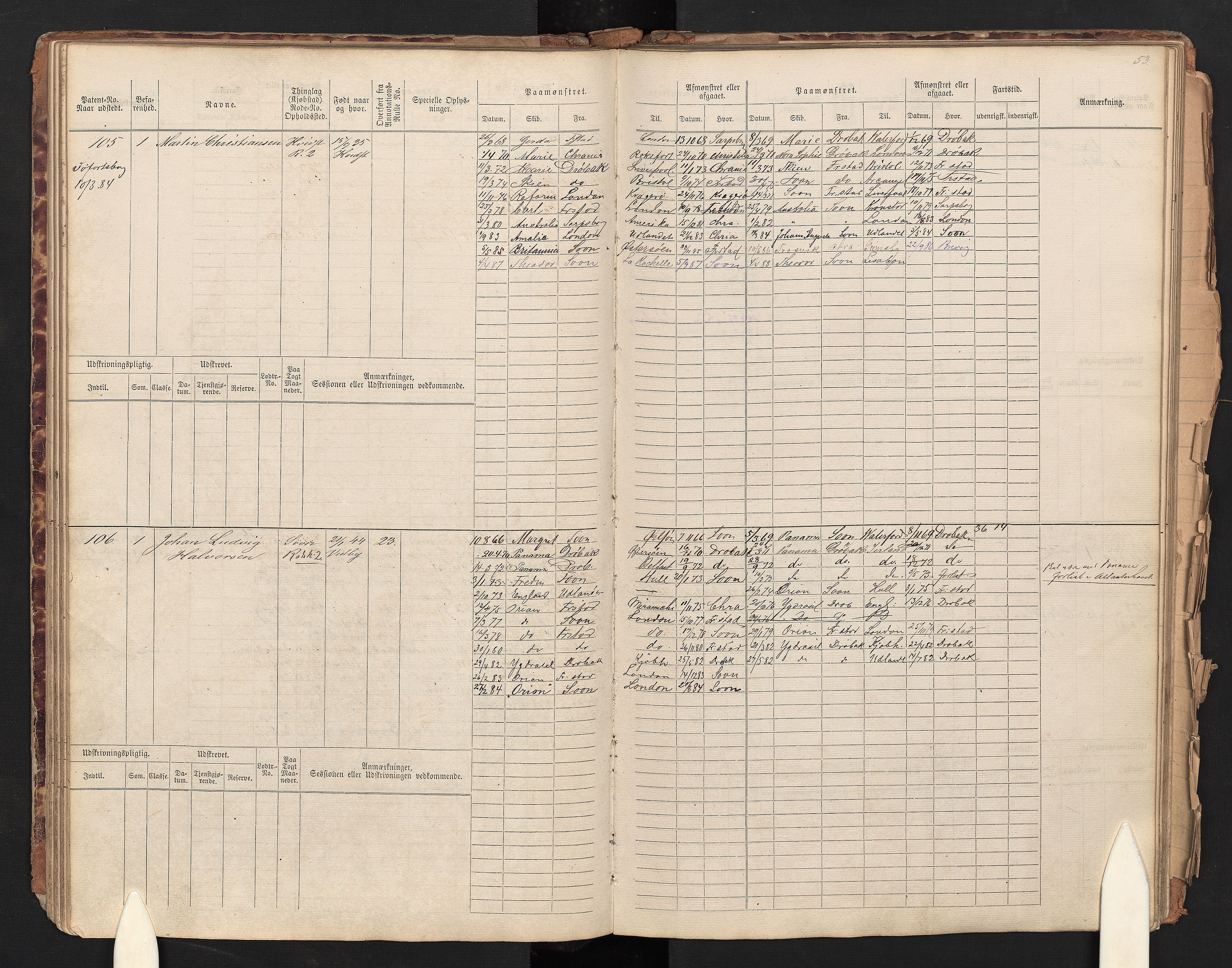 Son mønstringskontor, AV/SAO-A-10569e/F/Fc/Fcb/L0002: Hovedrulle, 1868-1881, s. 57