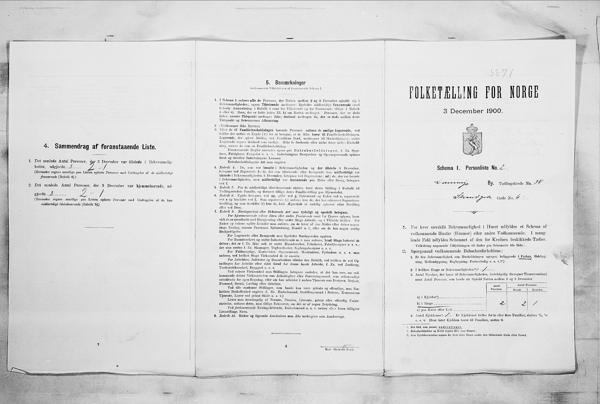 RA, Folketelling 1900 for 0707 Larvik kjøpstad, 1900, s. 5044