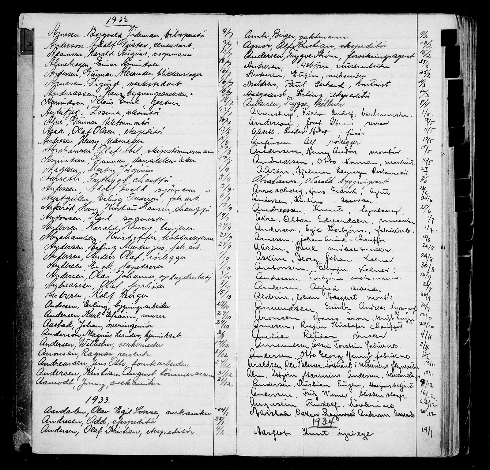 Oslo byfogd avd. I, AV/SAO-A-10220/L/La/L0004: Vigselsregister, 1926-1936, s. 6