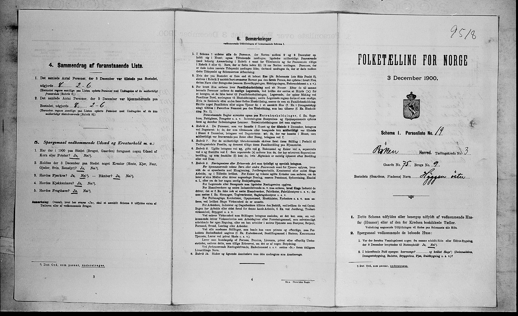RA, Folketelling 1900 for 0627 Røyken herred, 1900, s. 388