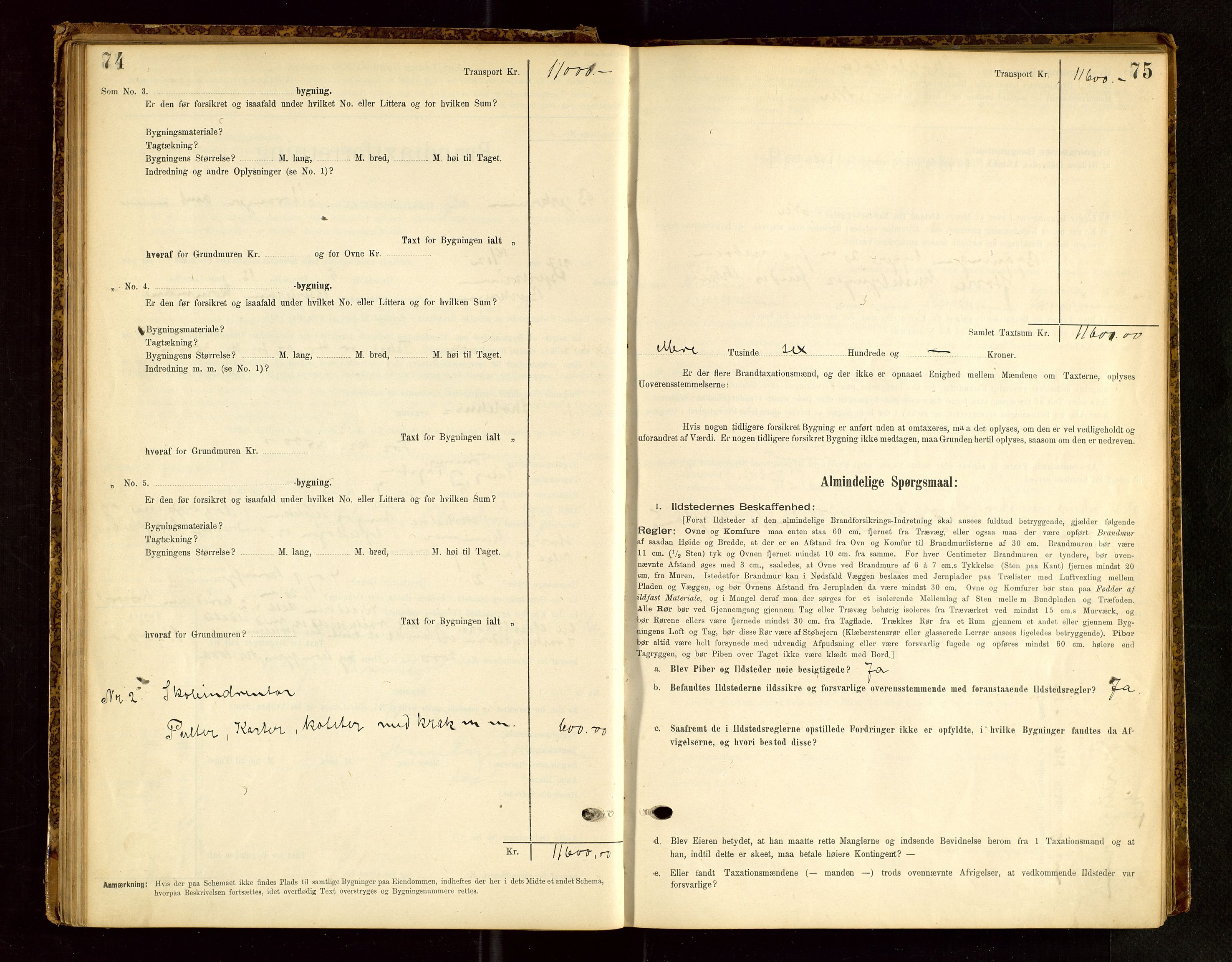 Bjerkreim lensmannskontor, SAST/A-100090/Gob/L0001: "Brandtaxationsprotokol", 1895-1950, s. 74-75