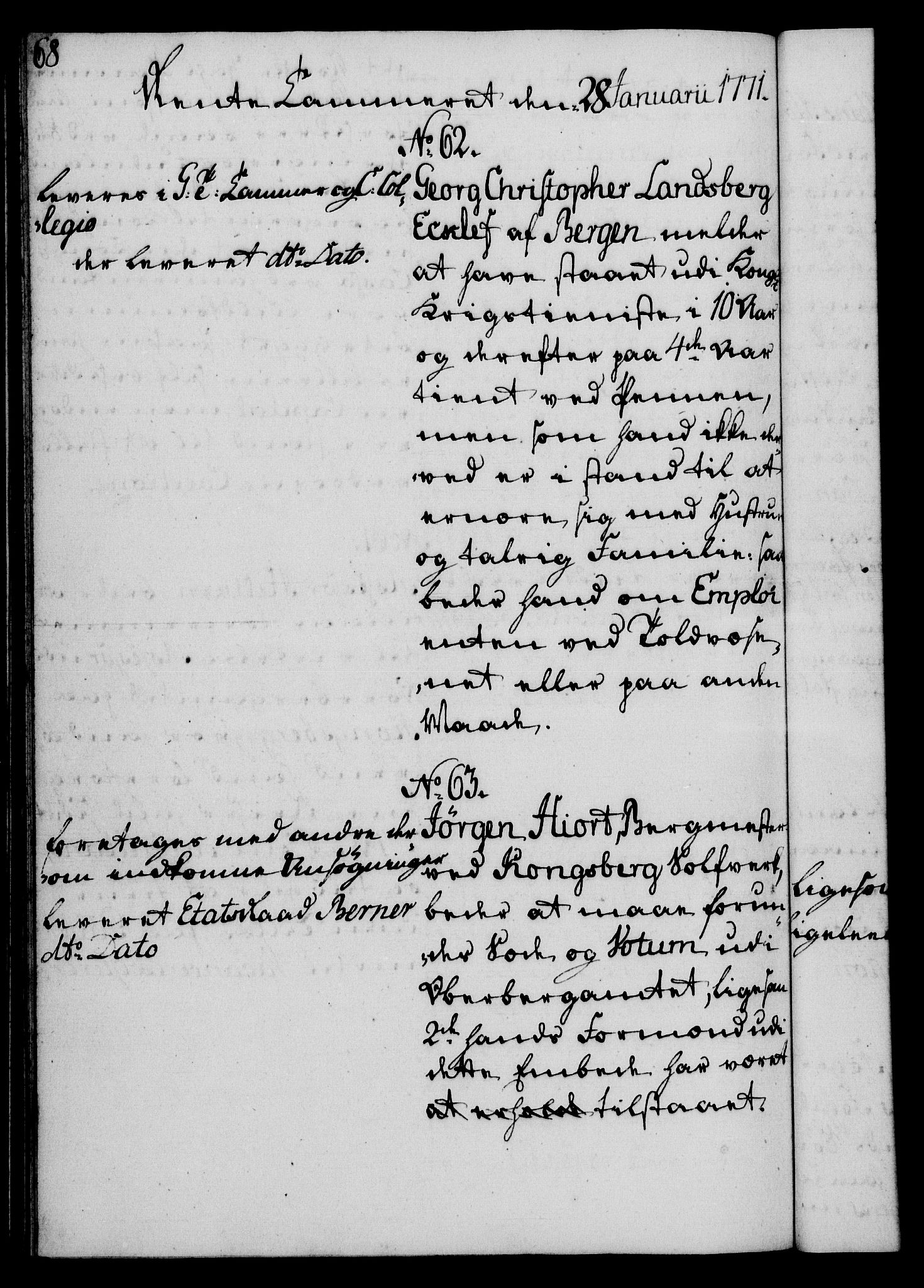 Rentekammeret, Kammerkanselliet, AV/RA-EA-3111/G/Gh/Gha/L0035: Norsk ekstraktmemorialprotokoll (merket RK 53.80), 1759-1771, s. 68