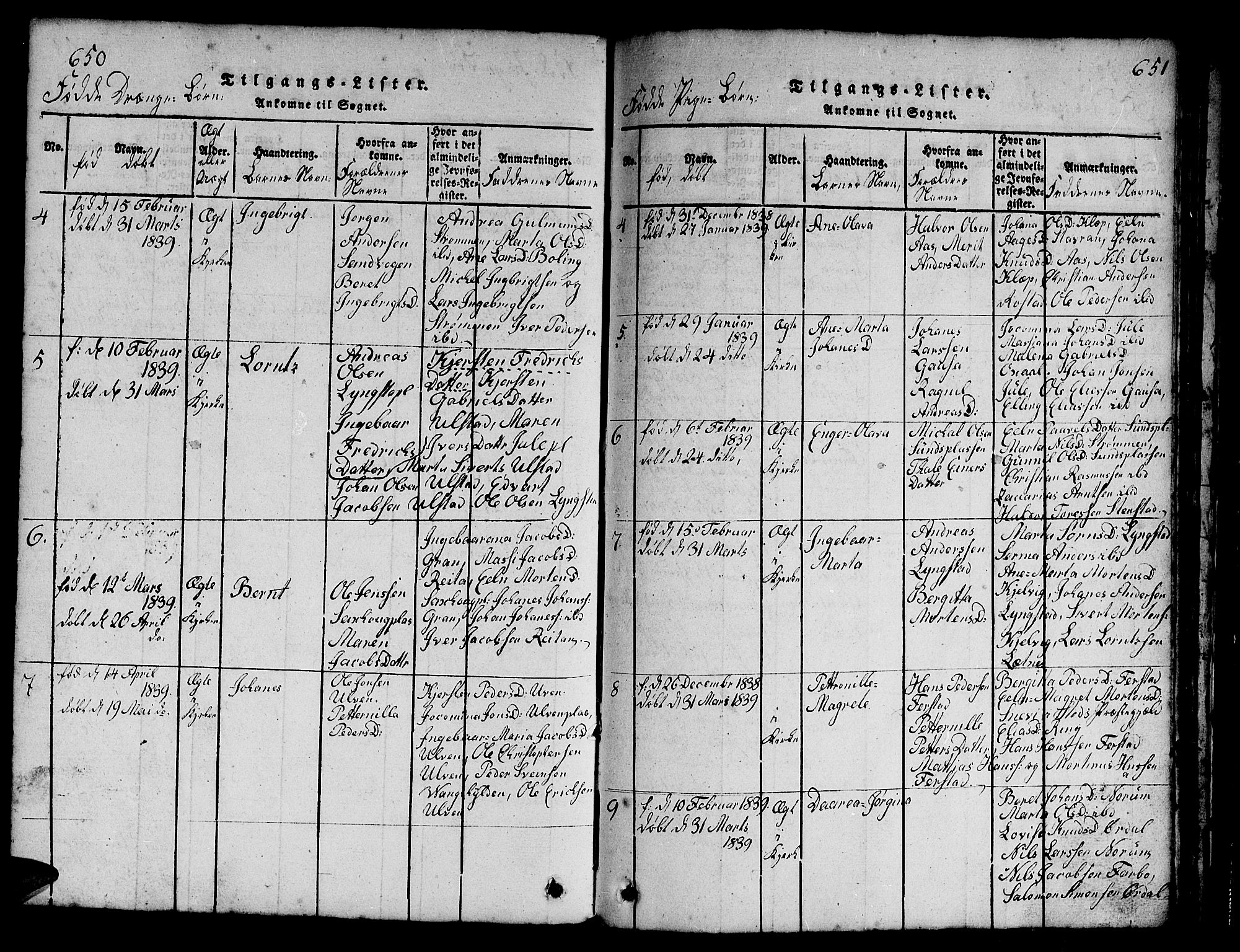 Ministerialprotokoller, klokkerbøker og fødselsregistre - Nord-Trøndelag, SAT/A-1458/730/L0298: Klokkerbok nr. 730C01, 1816-1849, s. 650-651