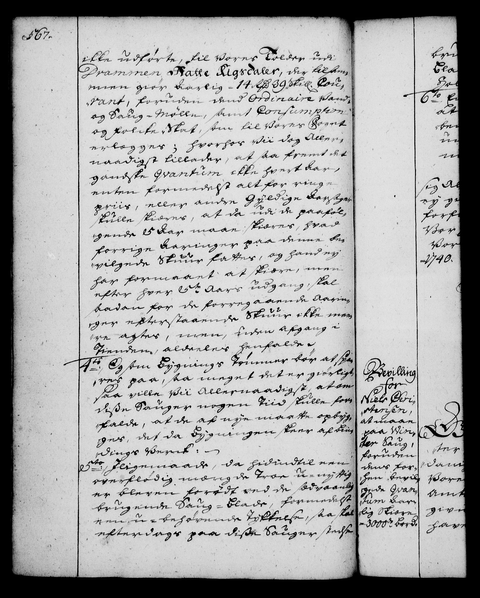 Rentekammeret, Kammerkanselliet, AV/RA-EA-3111/G/Gg/Gga/L0004: Norsk ekspedisjonsprotokoll med register (merket RK 53.4), 1734-1741, s. 567