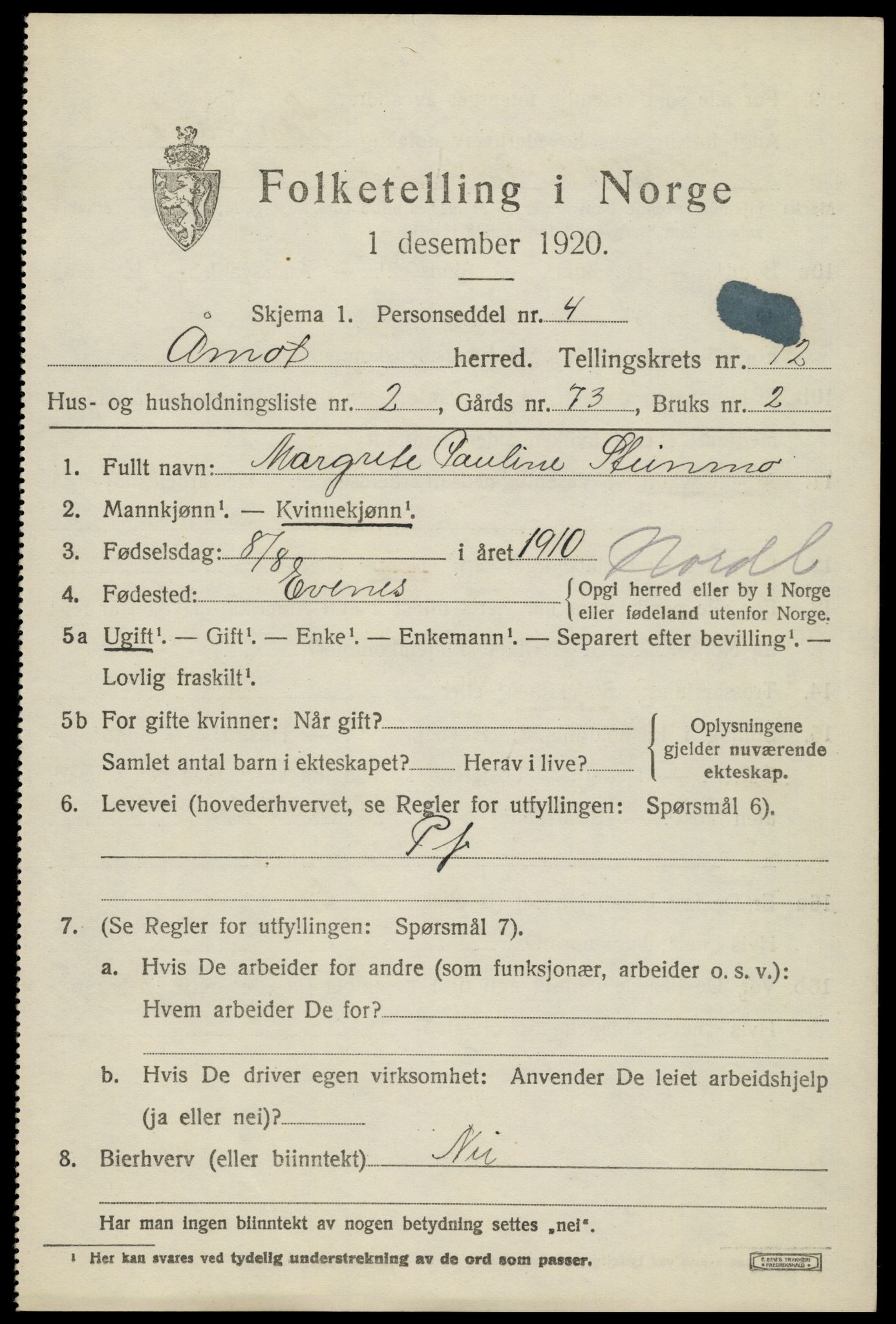 SAH, Folketelling 1920 for 0429 Åmot herred, 1920, s. 9621