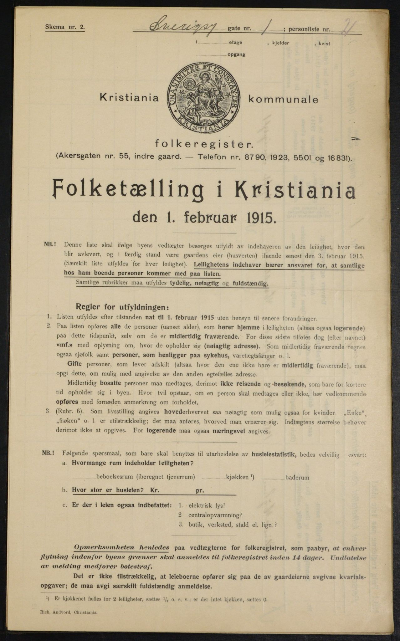 OBA, Kommunal folketelling 1.2.1915 for Kristiania, 1915, s. 106019