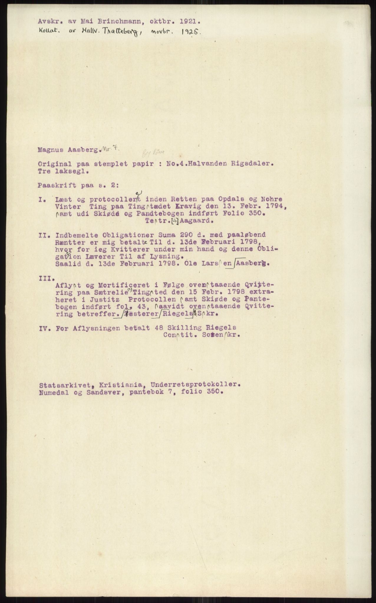 Samlinger til kildeutgivelse, Diplomavskriftsamlingen, AV/RA-EA-4053/H/Ha, s. 1291