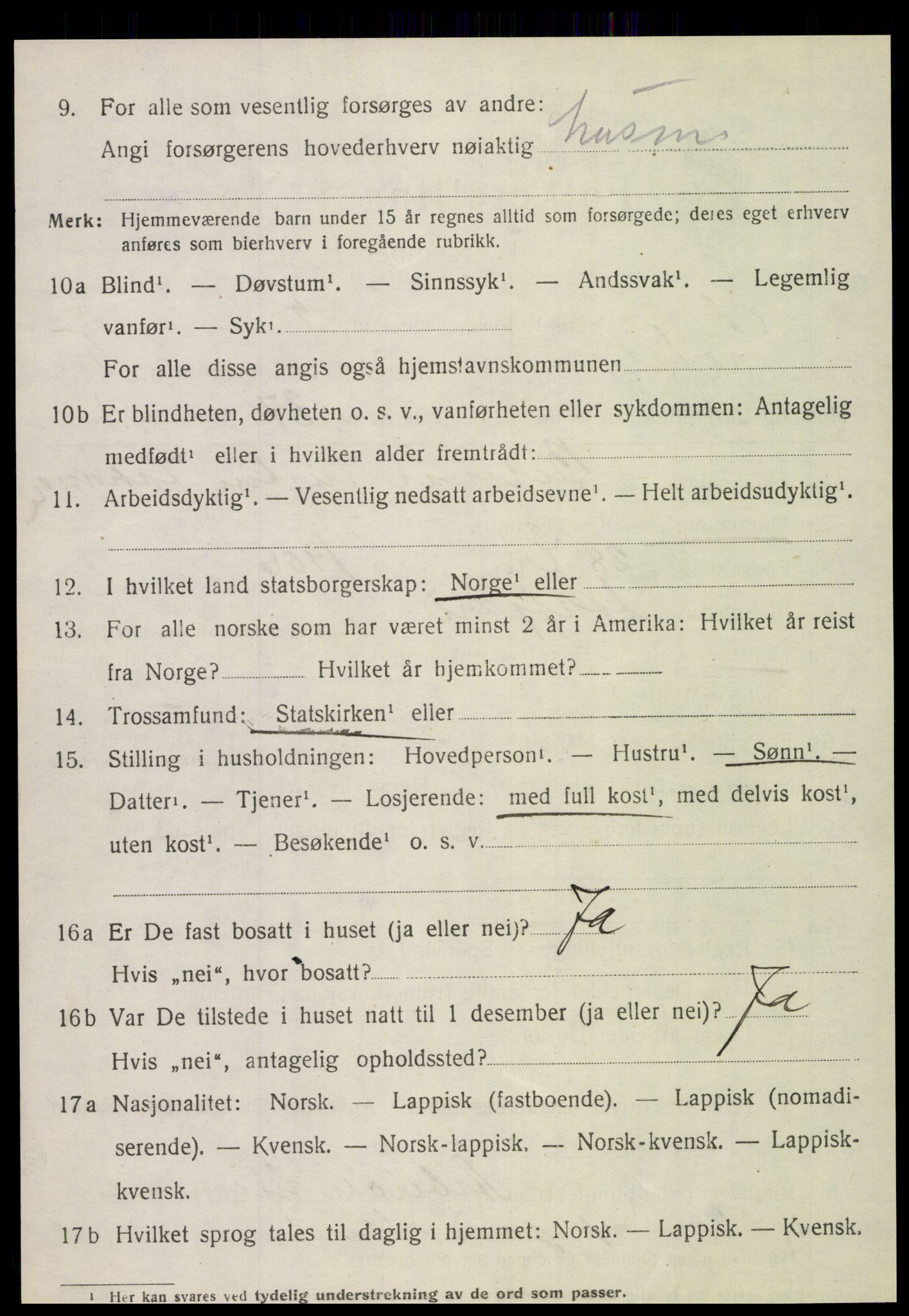 SAT, Folketelling 1920 for 1845 Sørfold herred, 1920, s. 3002