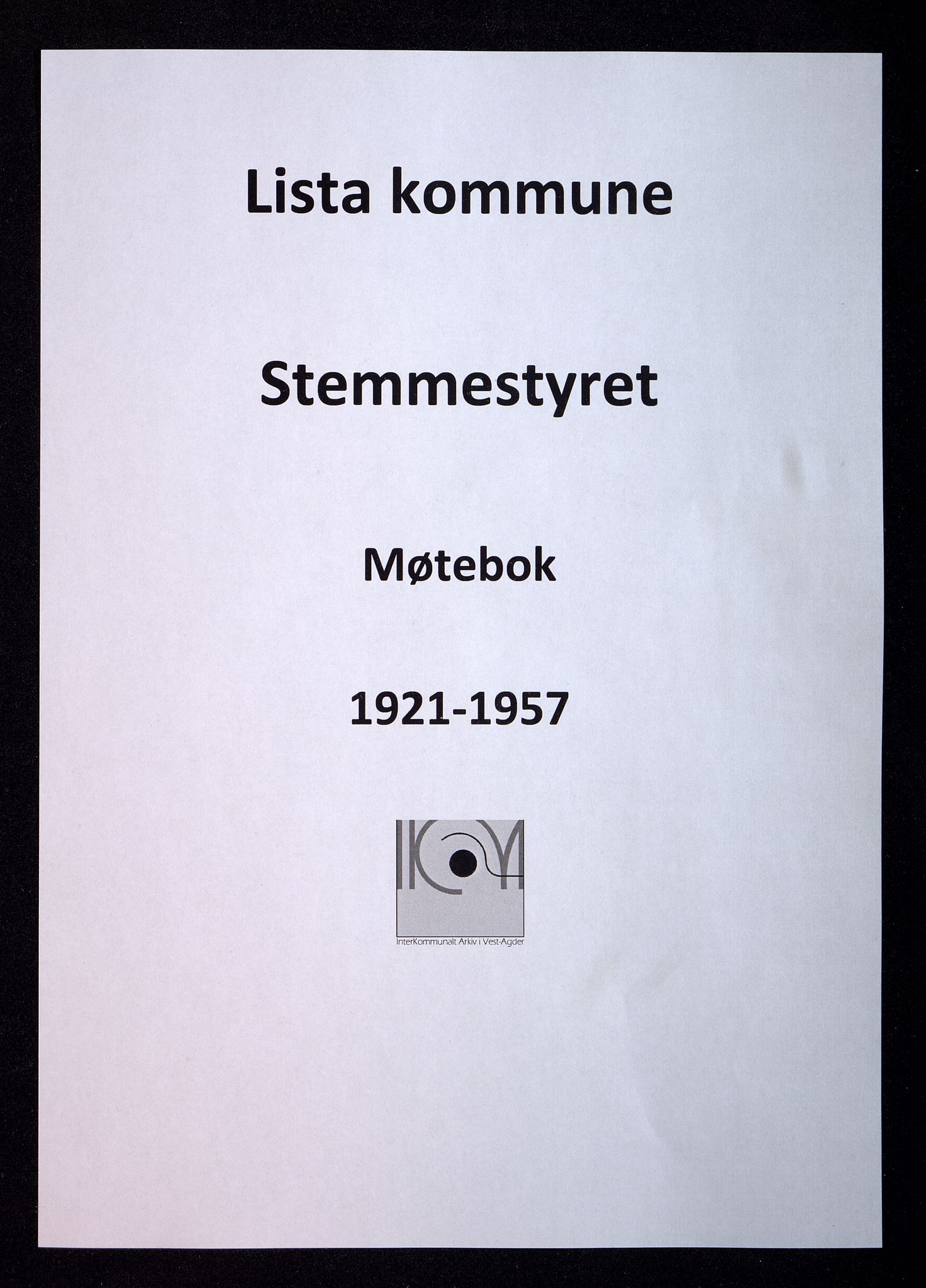 Lista kommune - Stemmestyret, IKAV/1003LI112/A/L0027: Forhandlingsprotokoll - Tveit skolekrets (d), 1921-1957