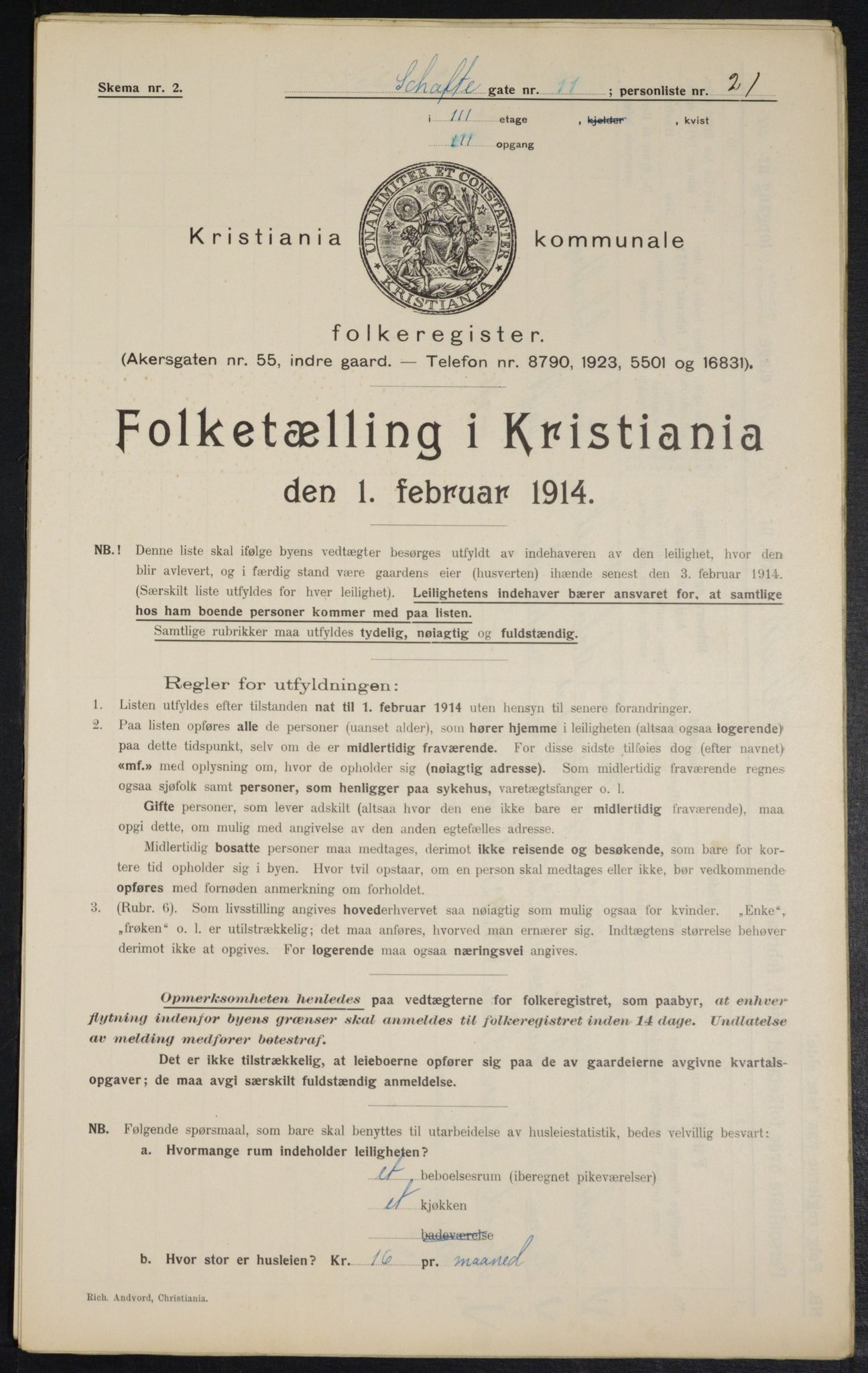 OBA, Kommunal folketelling 1.2.1914 for Kristiania, 1914, s. 89191