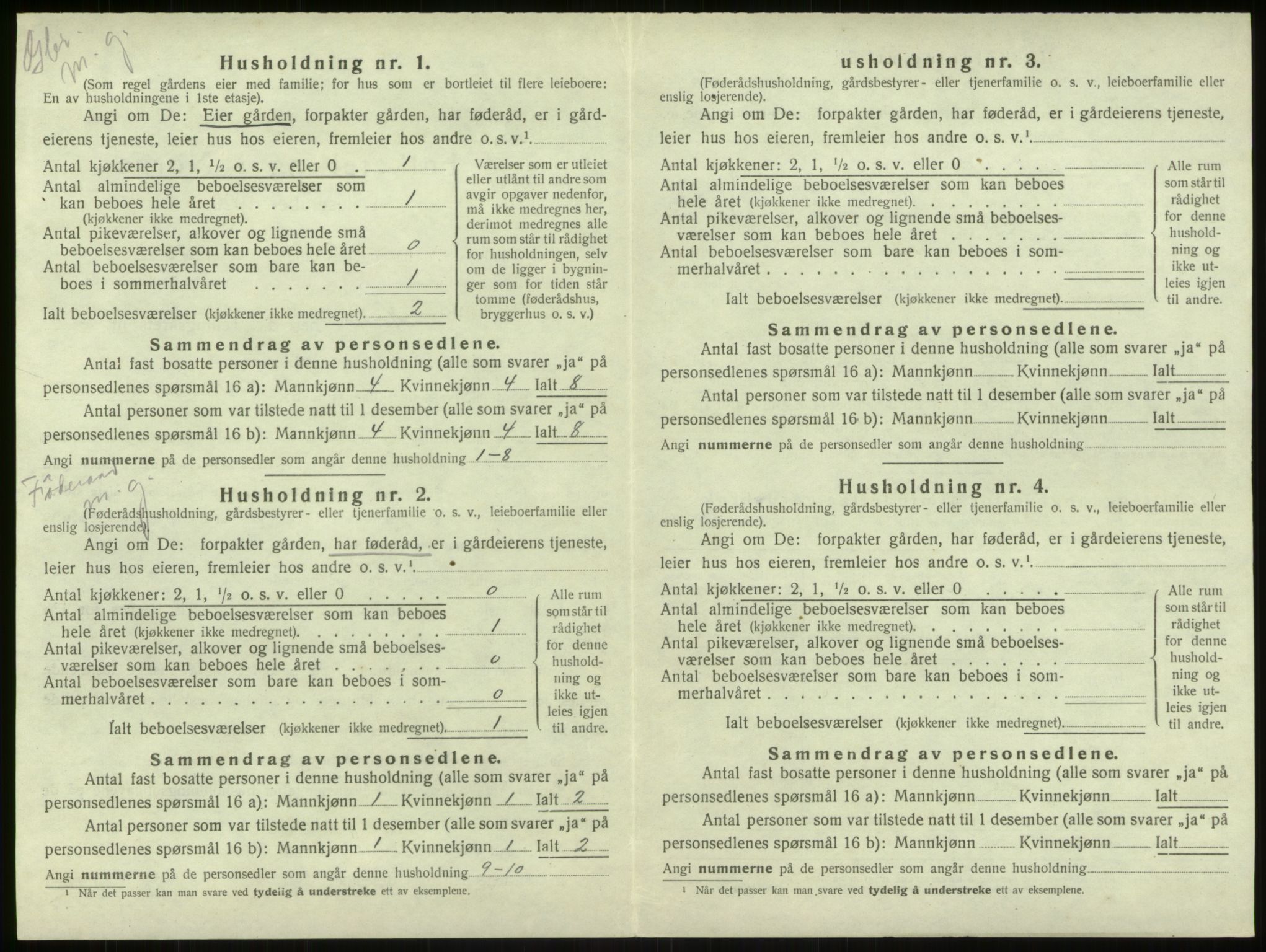 SAB, Folketelling 1920 for 1250 Haus herred, 1920, s. 242