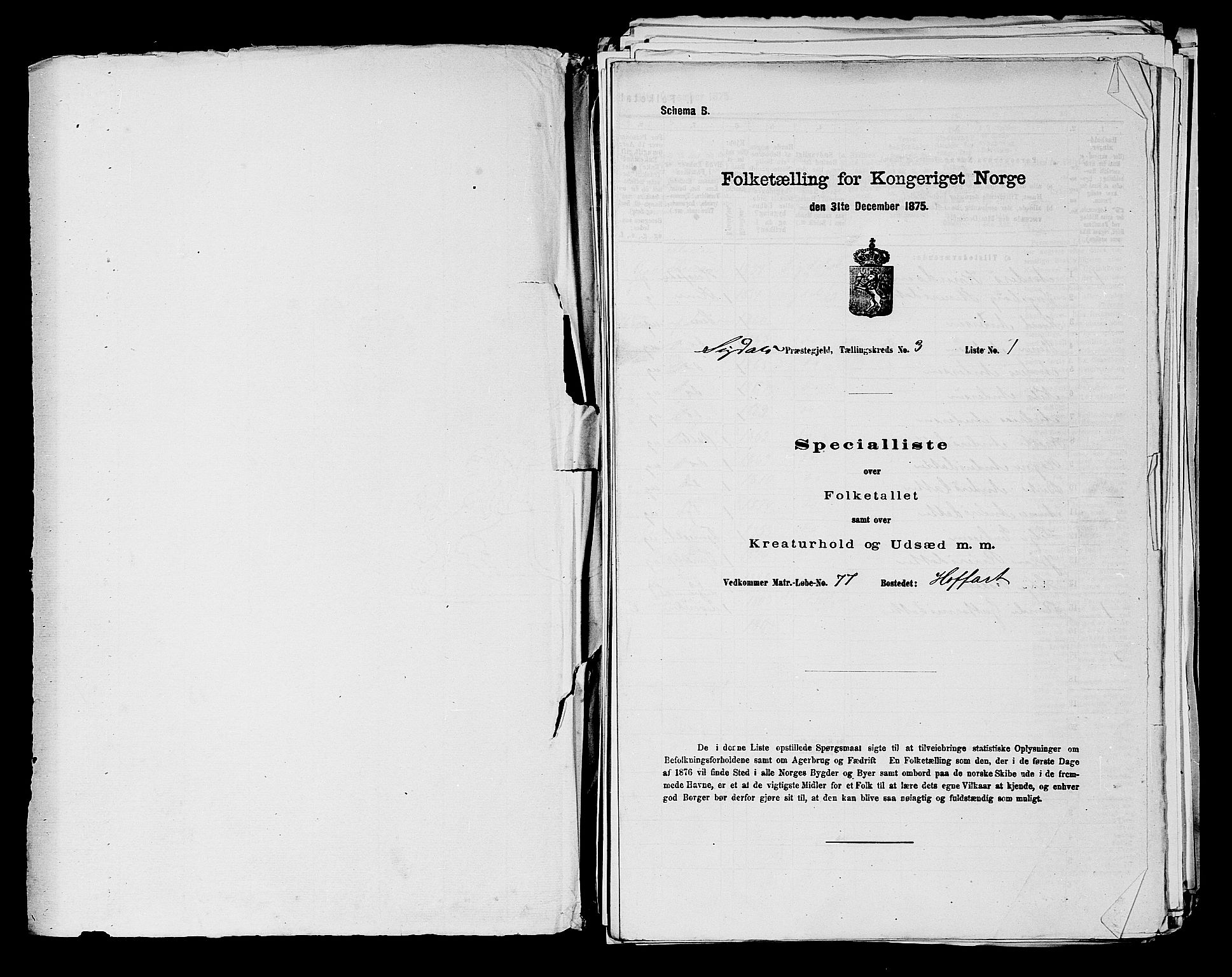 SAKO, Folketelling 1875 for 0621P Sigdal prestegjeld, 1875, s. 422