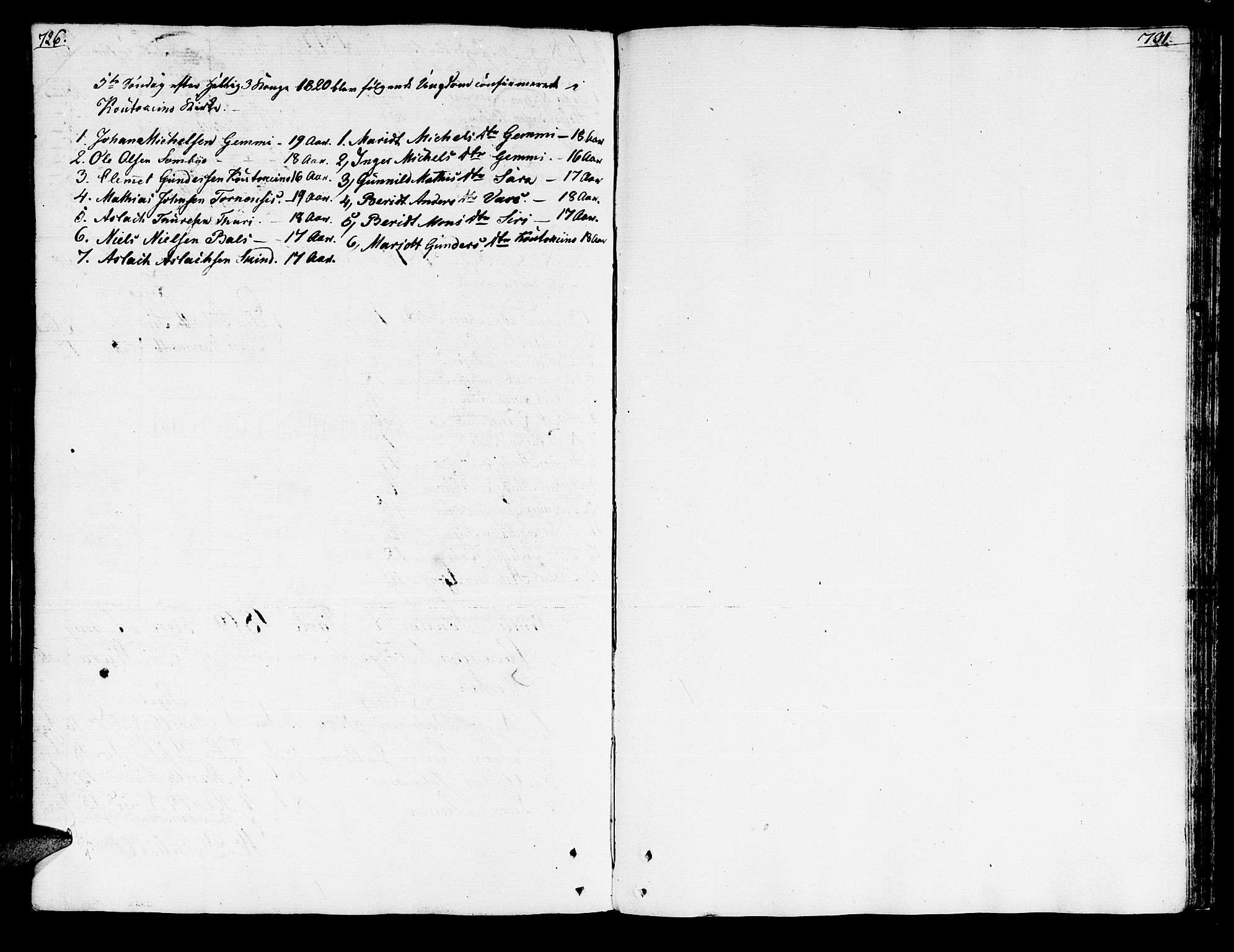 Kistrand/Porsanger sokneprestembete, AV/SATØ-S-1351/H/Ha/L0009.kirke: Ministerialbok nr. 9, 1805-1821, s. 726-731