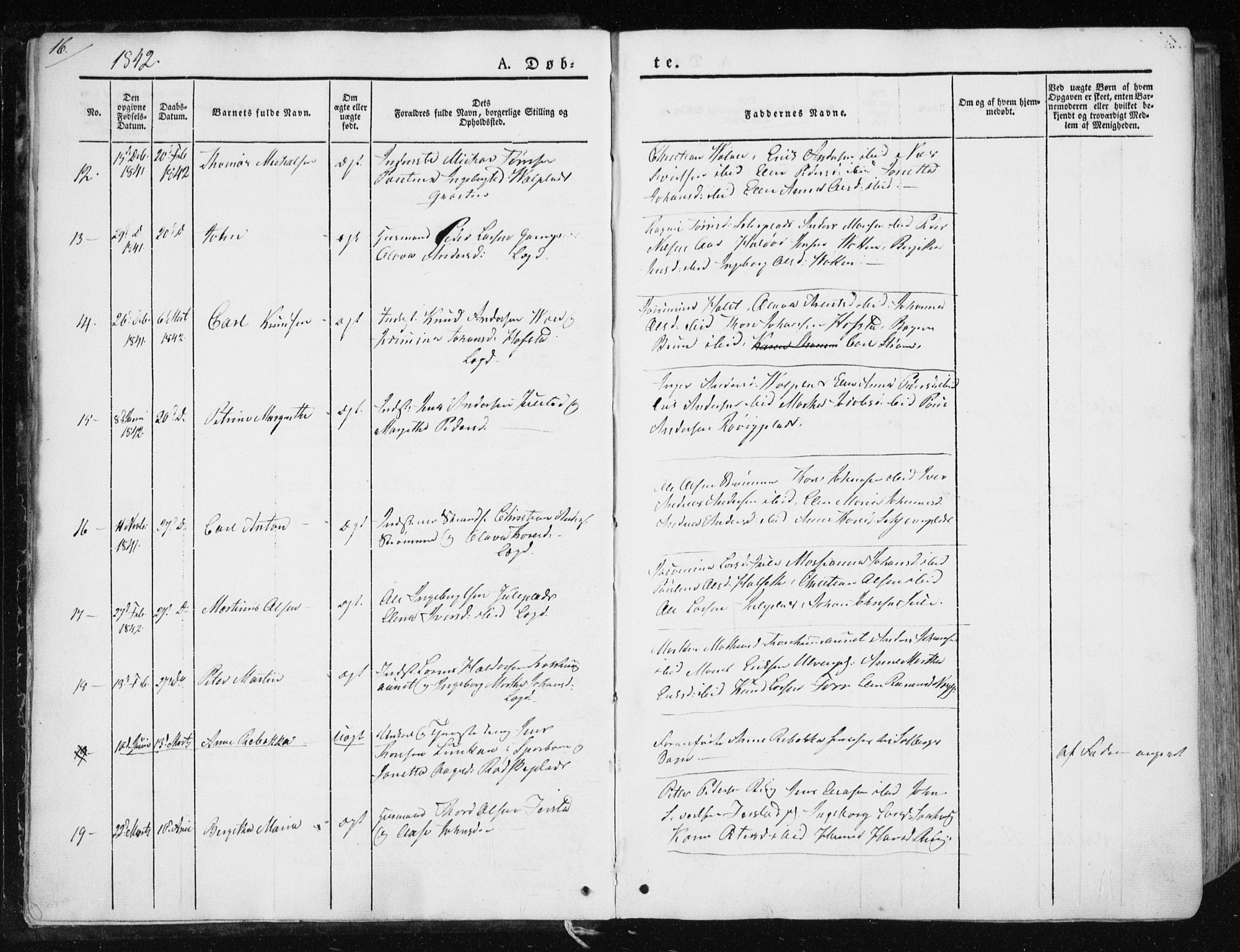 Ministerialprotokoller, klokkerbøker og fødselsregistre - Nord-Trøndelag, SAT/A-1458/730/L0280: Ministerialbok nr. 730A07 /1, 1840-1854, s. 16