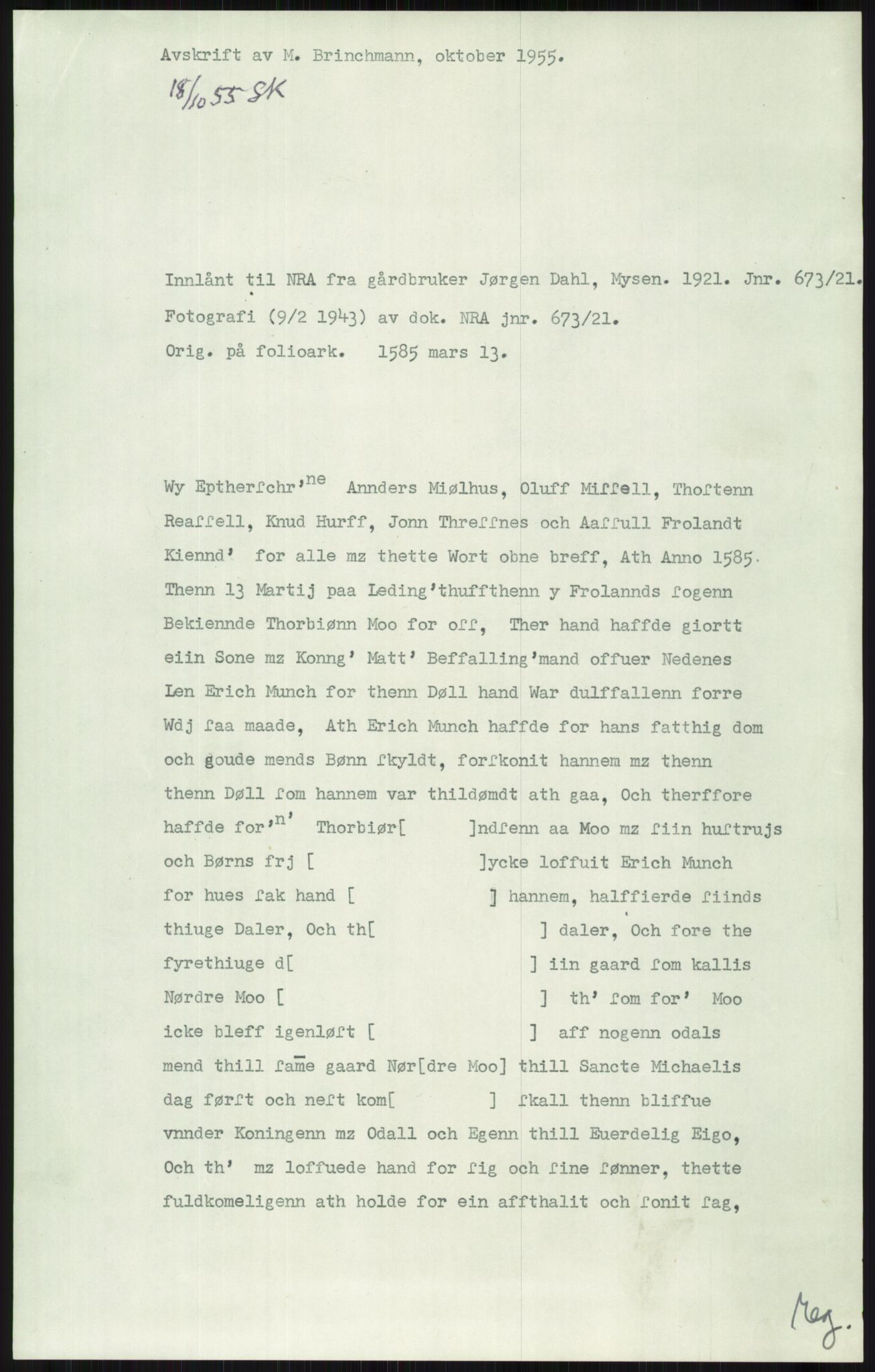 Samlinger til kildeutgivelse, Diplomavskriftsamlingen, AV/RA-EA-4053/H/Ha, s. 1622