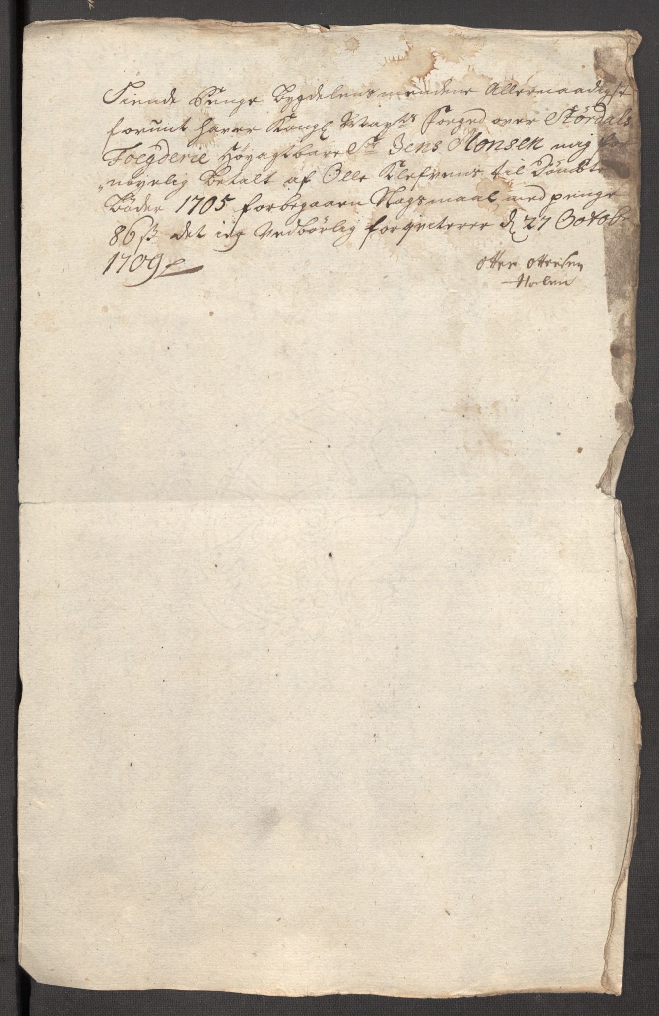 Rentekammeret inntil 1814, Reviderte regnskaper, Fogderegnskap, AV/RA-EA-4092/R62/L4197: Fogderegnskap Stjørdal og Verdal, 1707, s. 323