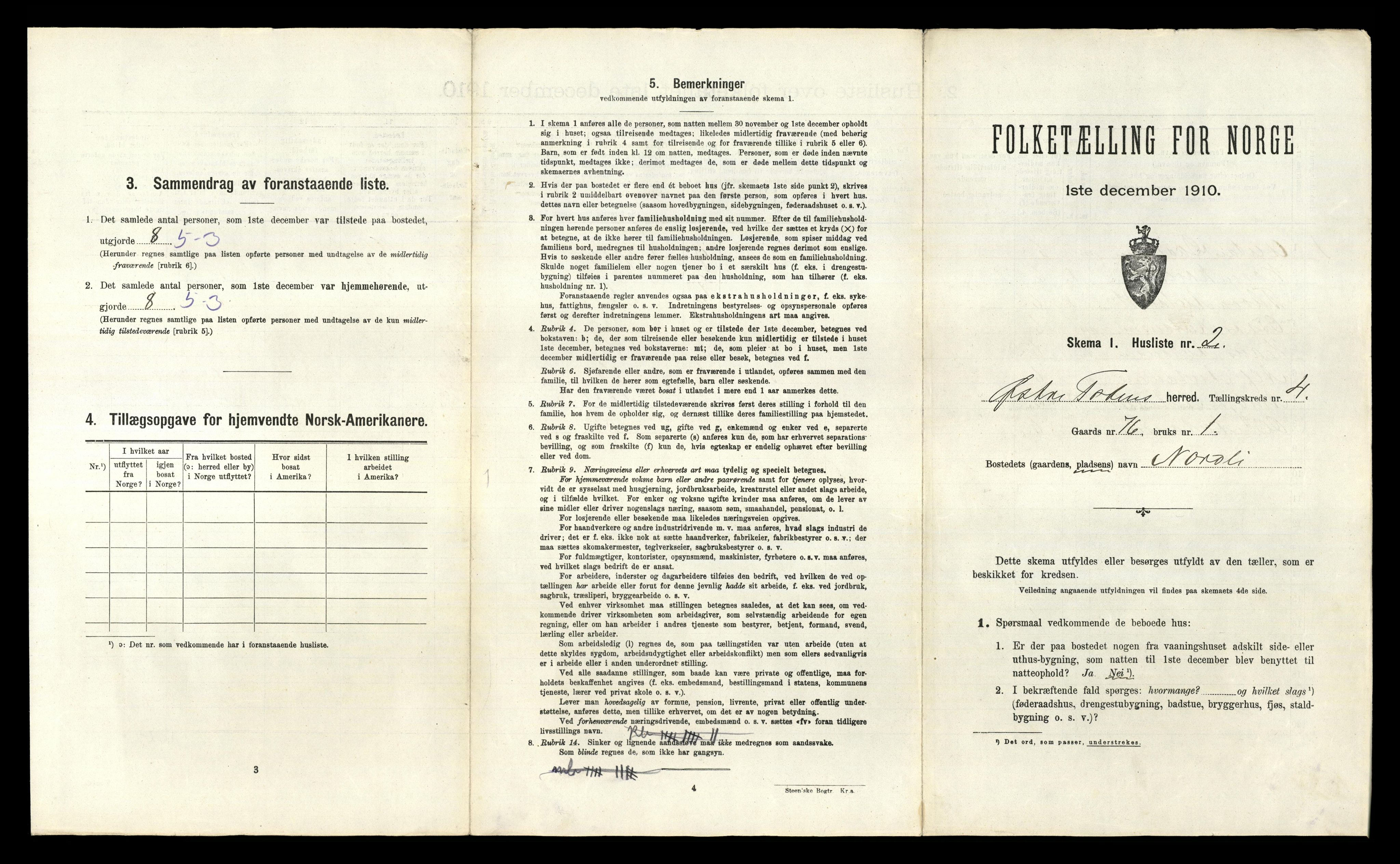 RA, Folketelling 1910 for 0528 Østre Toten herred, 1910, s. 1003