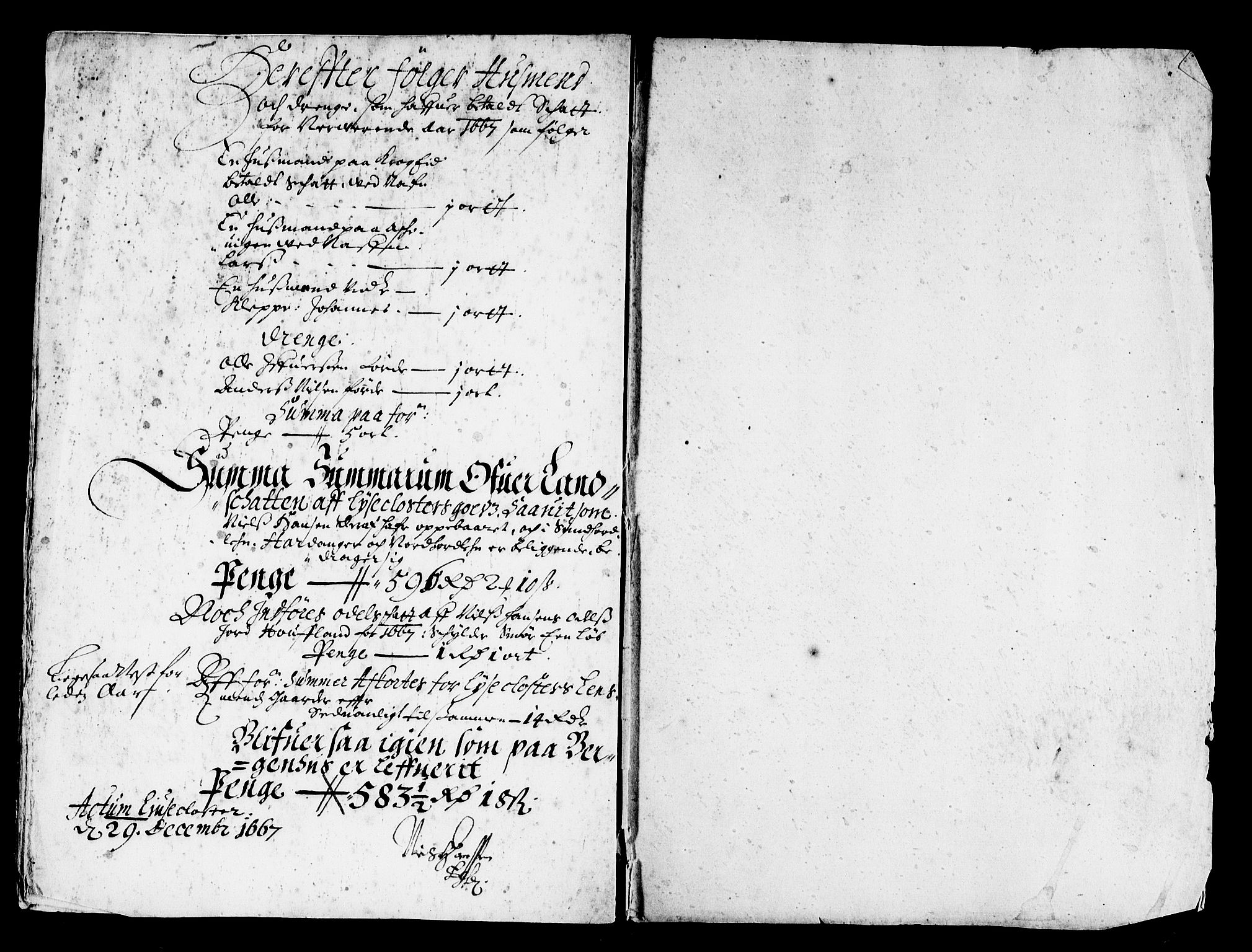 Rentekammeret inntil 1814, Reviderte regnskaper, Stiftamtstueregnskaper, Bergen stiftamt, AV/RA-EA-6043/R/Rc/L0024: Bergen stiftamt, 1667