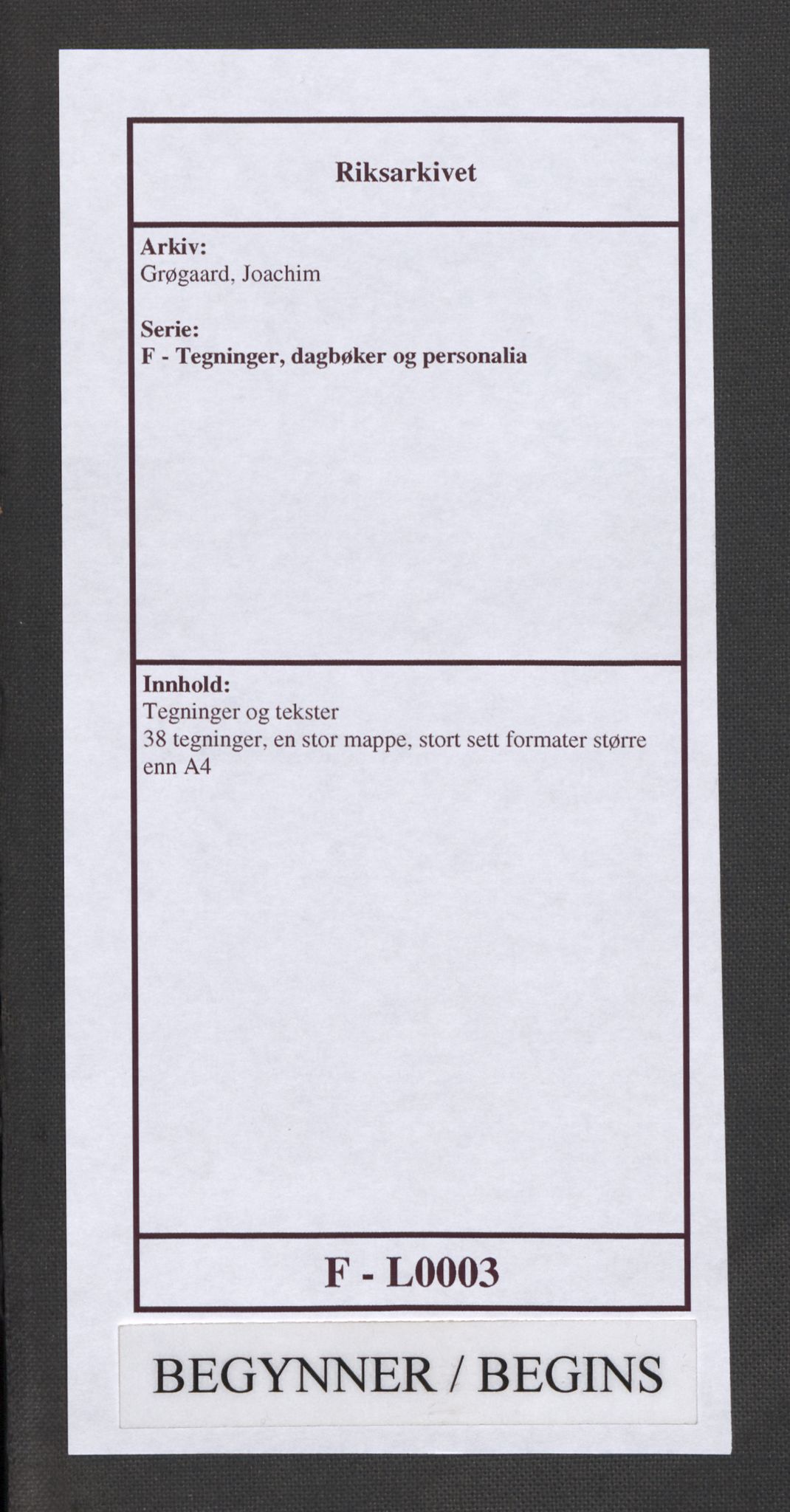 Grøgaard, Joachim, AV/RA-PA-1773/F/L0003: Tegninger og tekster, 1942-1945, s. 1