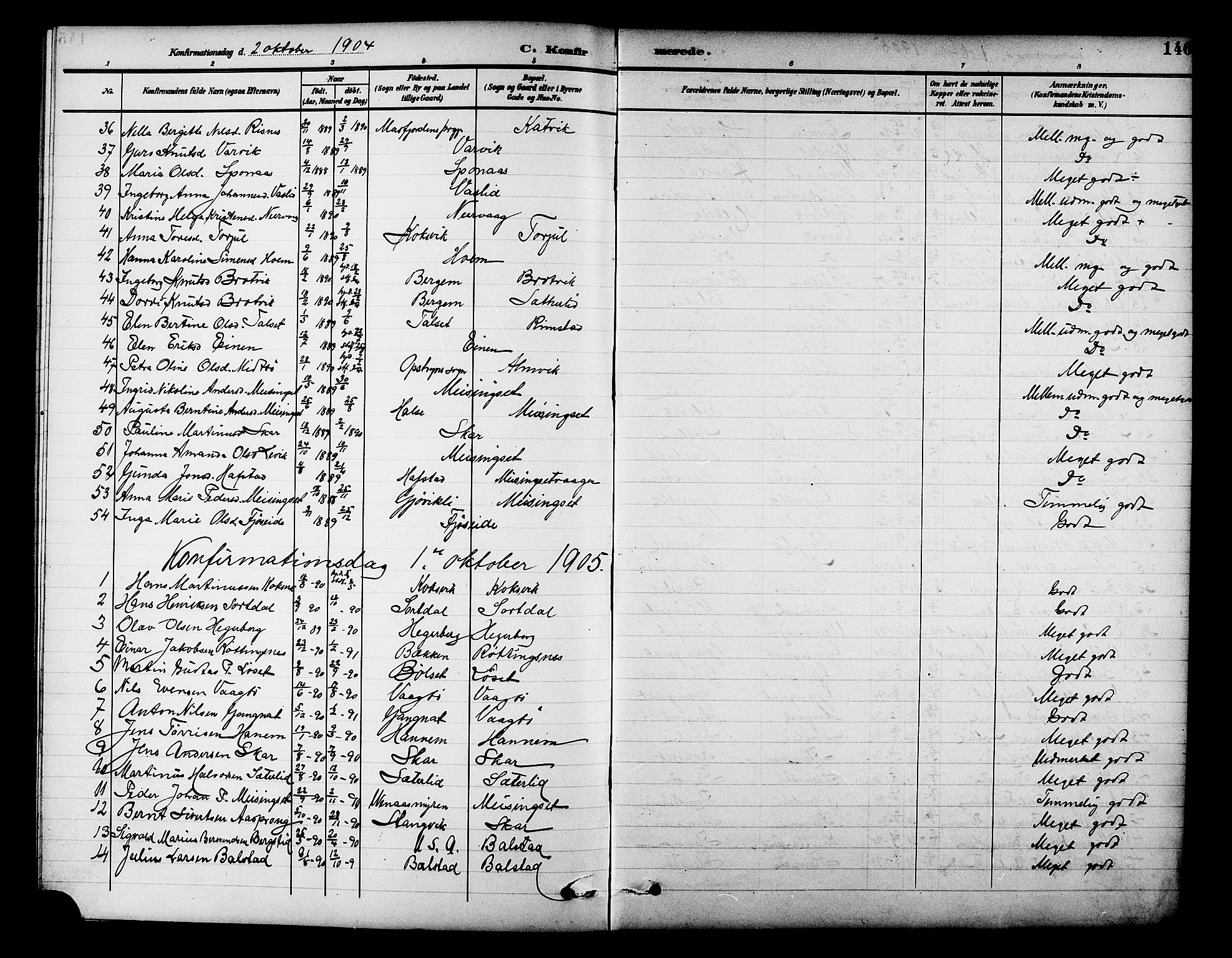 Ministerialprotokoller, klokkerbøker og fødselsregistre - Møre og Romsdal, AV/SAT-A-1454/586/L0992: Klokkerbok nr. 586C03, 1892-1909, s. 146