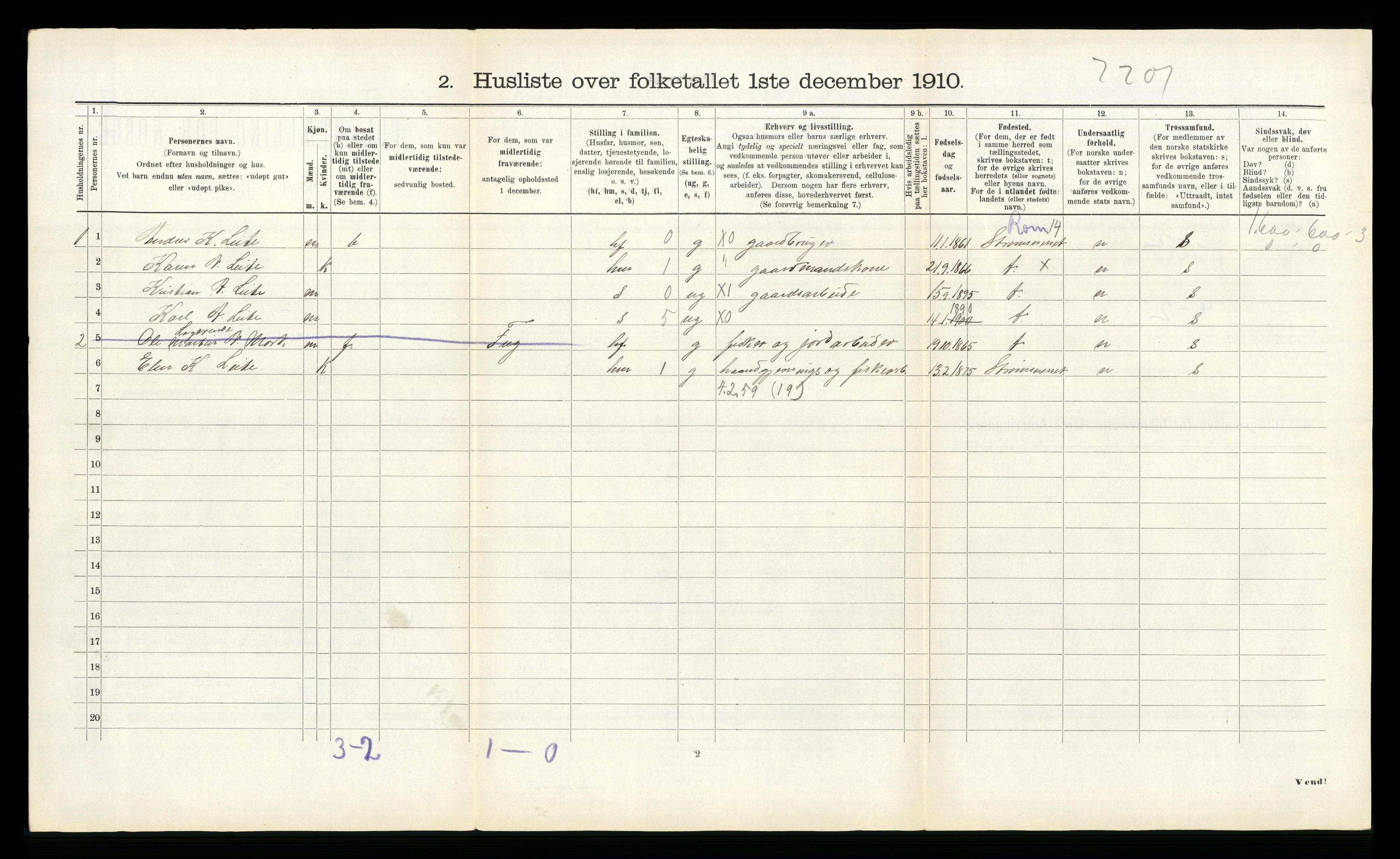 RA, Folketelling 1910 for 1553 Kvernes herred, 1910, s. 217