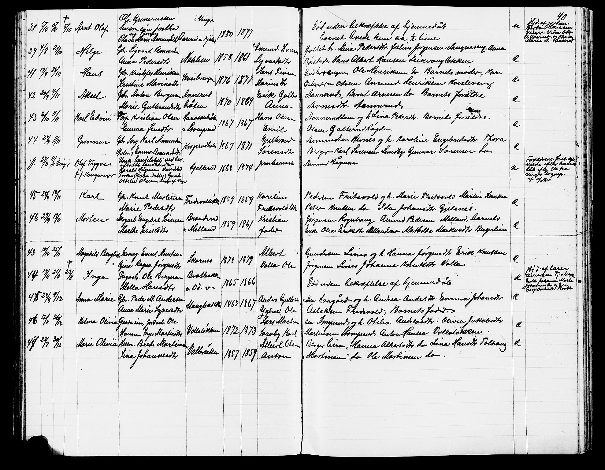 Sør-Odal prestekontor, AV/SAH-PREST-030/H/Ha/Hab/L0002: Klokkerbok nr. 2, 1895-1905, s. 40