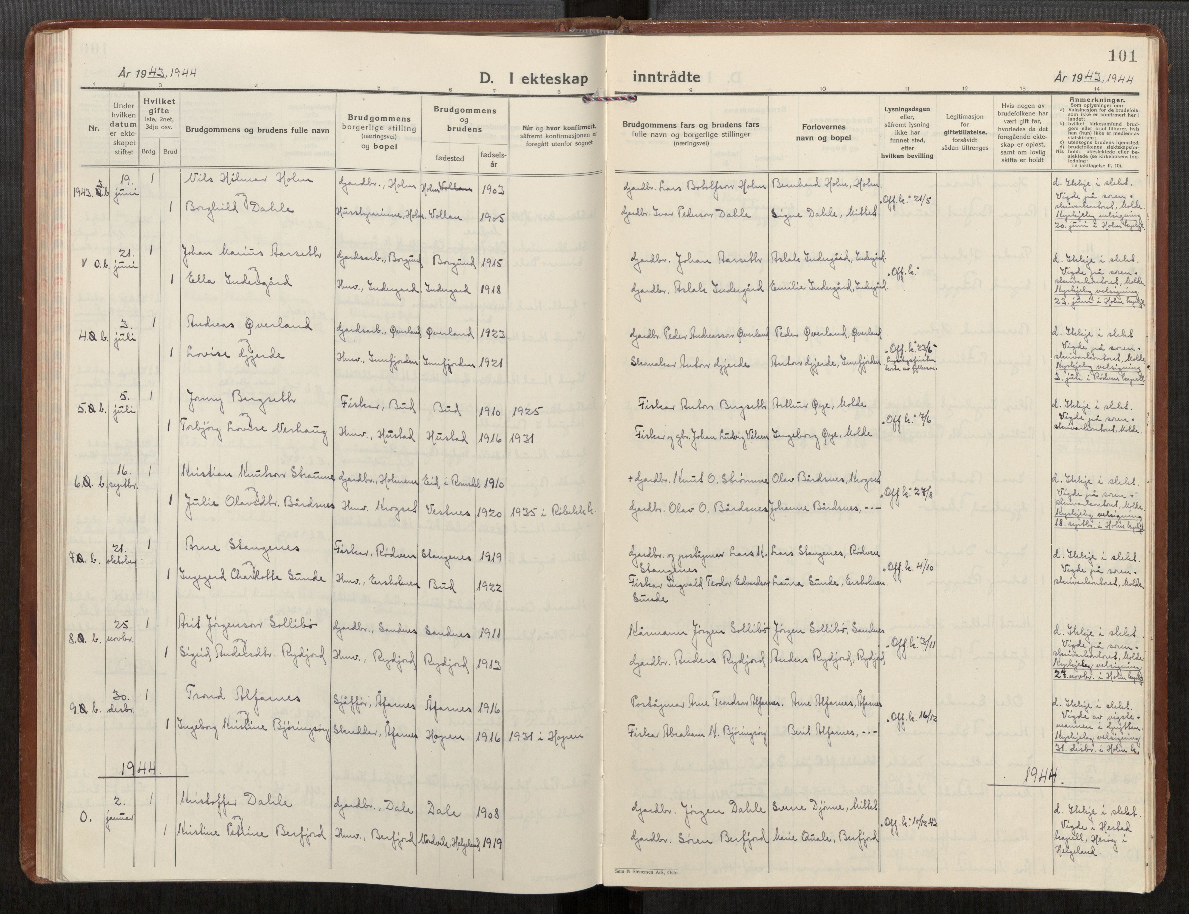 Ministerialprotokoller, klokkerbøker og fødselsregistre - Møre og Romsdal, AV/SAT-A-1454/549/L0619: Ministerialbok nr. 549A02, 1928-1951, s. 101